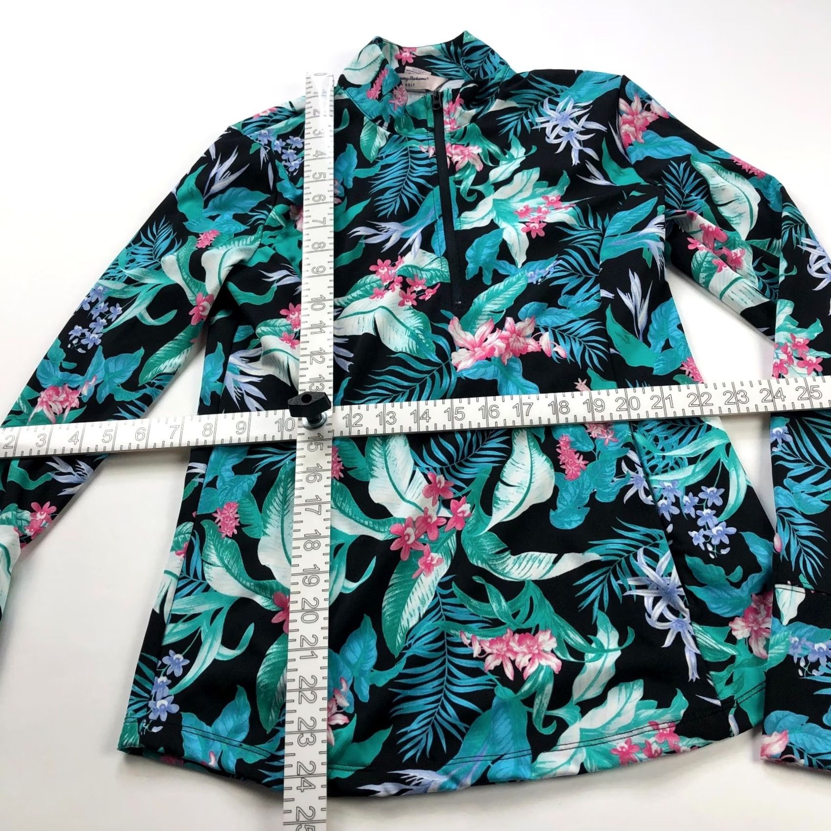Tommy Bahama Tommy Bahama Golf 1/4 Zip Long Sleeve Pullover Floral Black Green Size S / US 4 / IT 40 - 4 Thumbnail