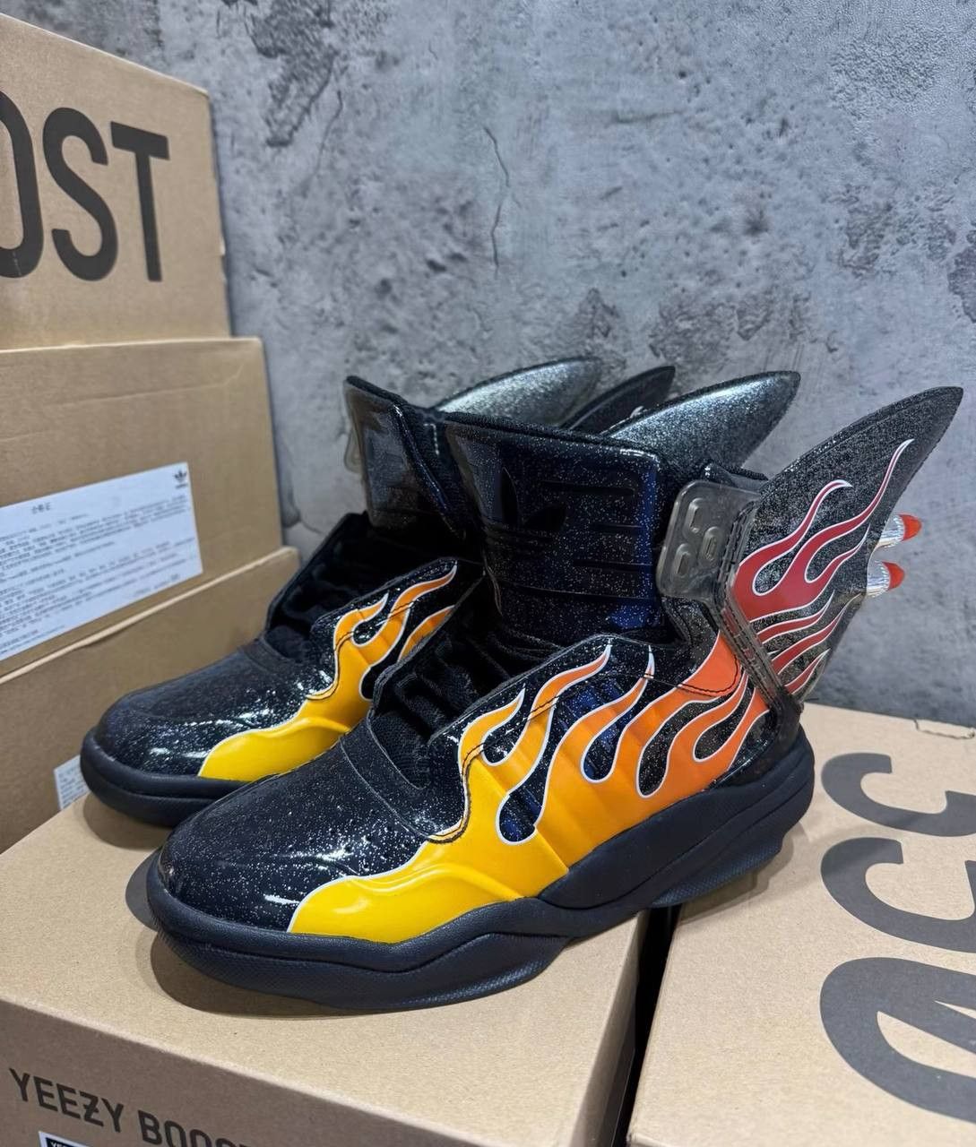 Jeremy Scott Adidas Jeremy Scott Shark Flame Wing sneakers Size US 5.5 / EU 38 - 1 Thumbnail