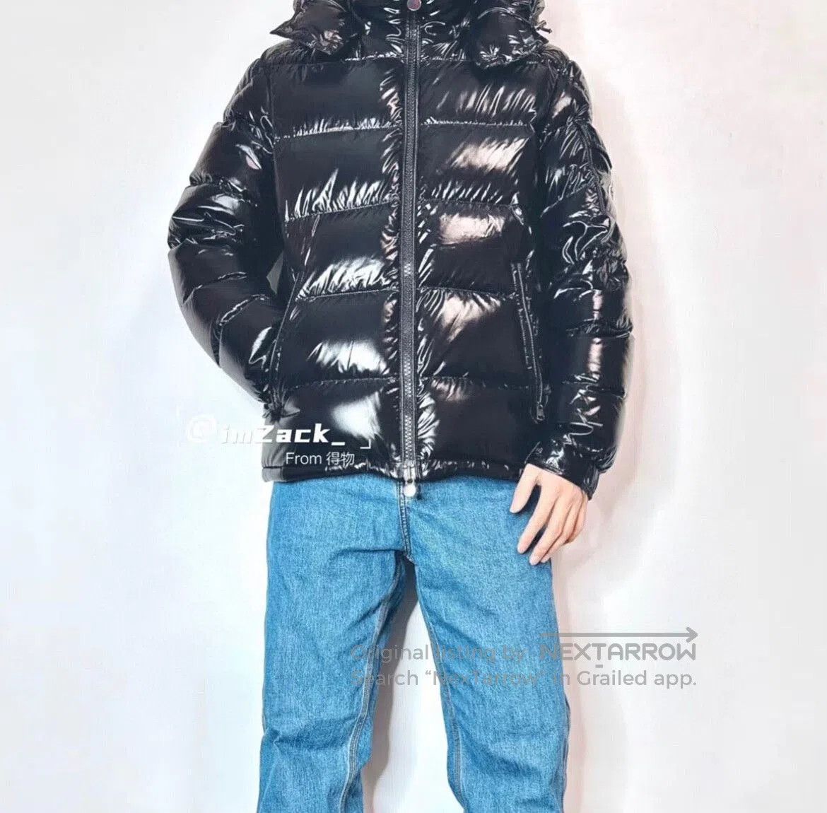 Moncler sleek black Moncler Maya down jacket. Size US L / EU 52-54 / 3 - 8 Thumbnail