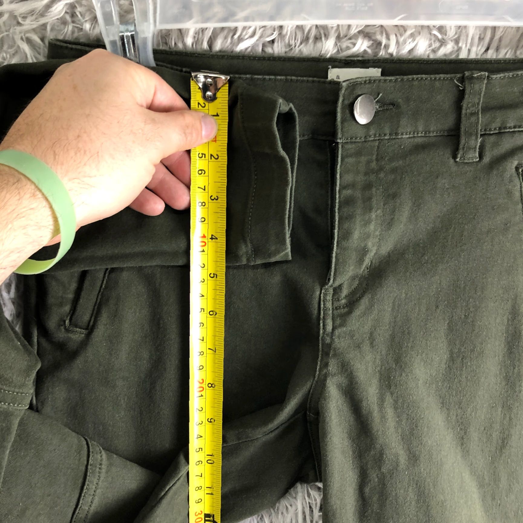 Vintage A New Day Womens Size 4 Mid Rise Green Skinny Pants Casual Modern Wash Vintage No Size 27" / US 4 / IT 40 - 4 Thumbnail