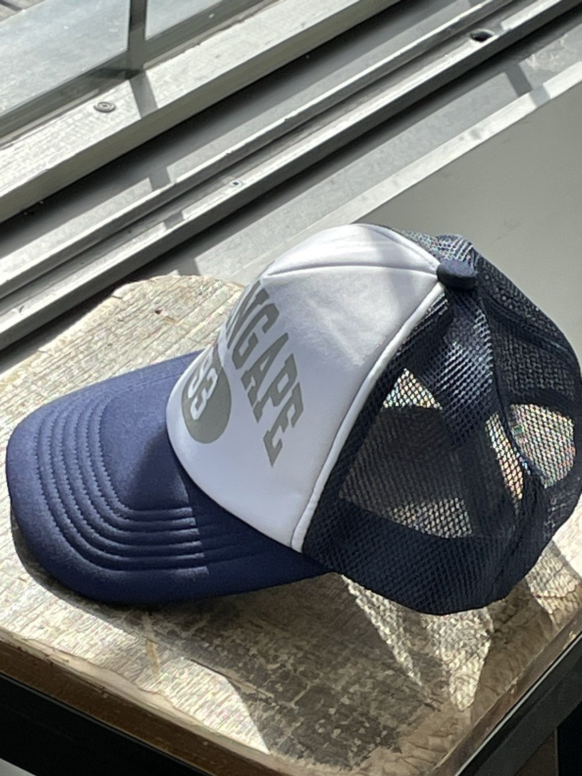 Bape BAPE Bathing Ape Hat 93 Mesh Trucker Hat Navy/Blue Size ONE SIZE - 5 Thumbnail