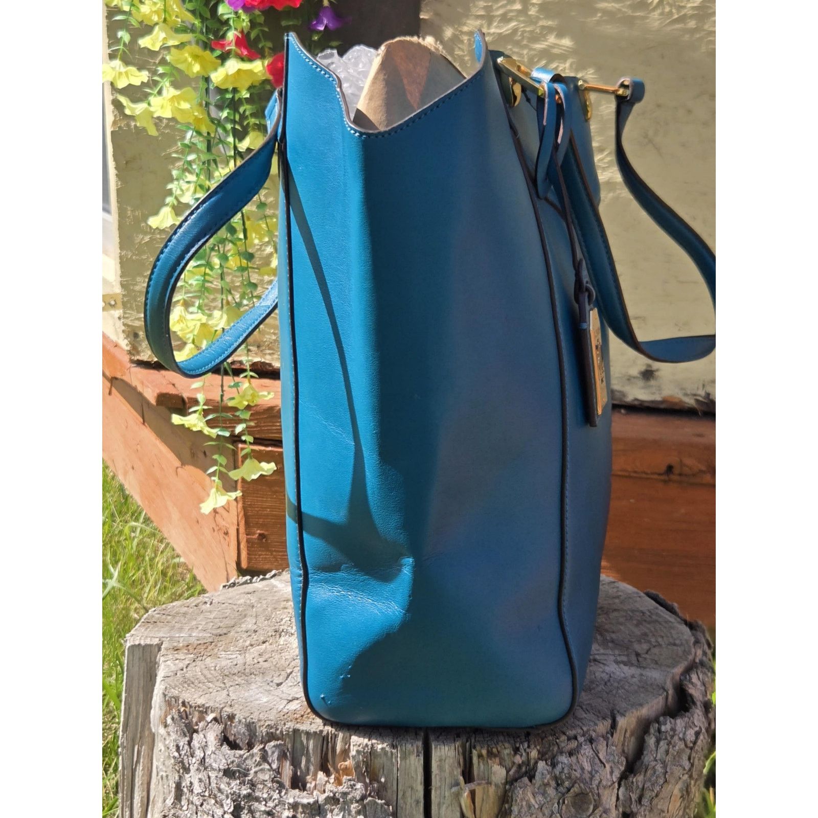 Ralph Lauren Ralph Lauren teal large leather tote Size ONE SIZE - 5 Thumbnail