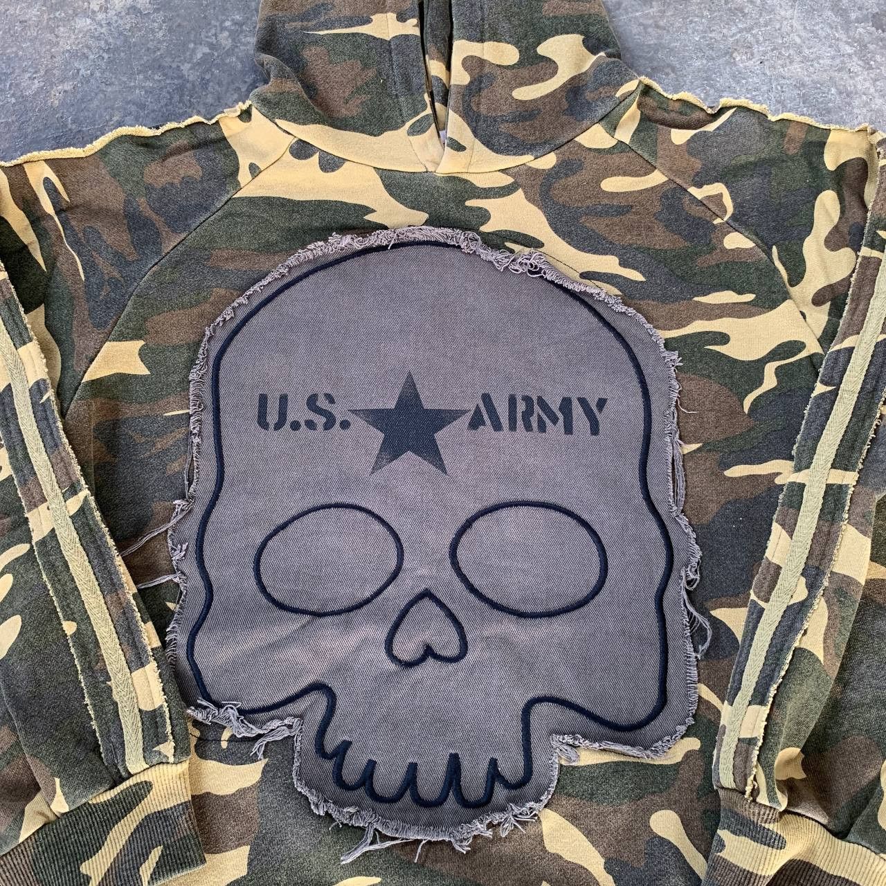 HYDROGEN Vintage Y2K HYDROGEN Big Skull Logo Army Hoodie Size US M / EU 48-50 / 2 - 3 Thumbnail