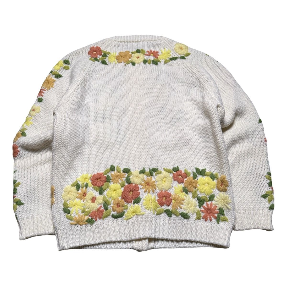 Vintage Vintage 70s Crochet Knit Flower Cardigan 3D Acrylic Women M Size M / US 6-8 / IT 42-44 - 6 Thumbnail