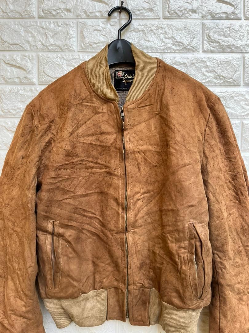 Vintage Vintage 50s Oakbrook Crown Zipper Leather Jacket Size US L / EU 52-54 / 3 - 3 Thumbnail