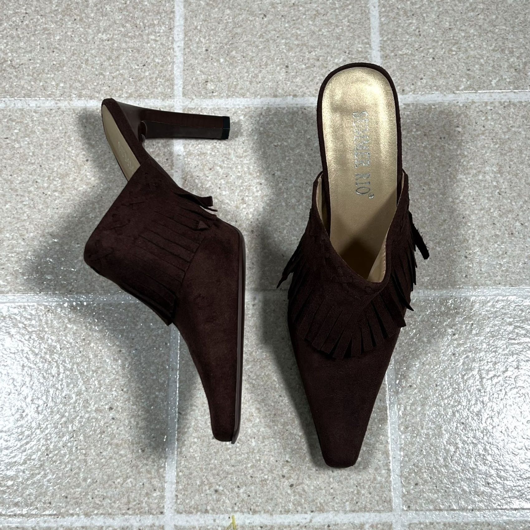 Vintage Summer Rio Heel Womens Size 8 Brown Slingback Moccasin Summer Size US 8 / IT 38 - 3 Thumbnail
