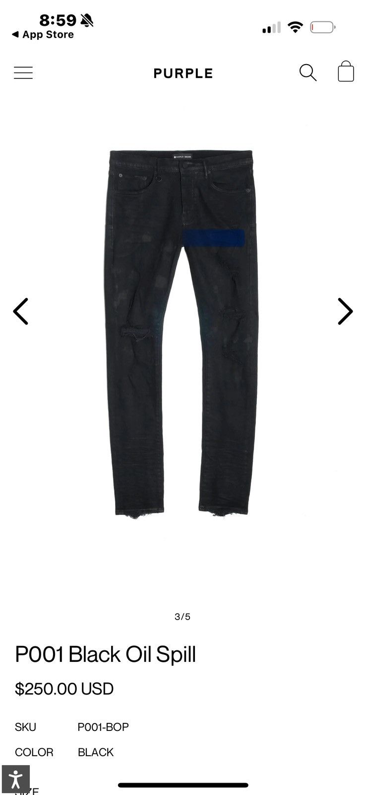 Purple Brand Black Oil Spill Size US 29 - 8 Thumbnail