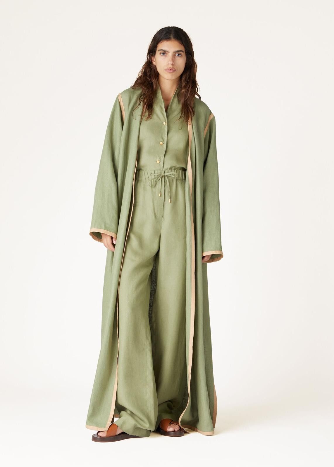 Loro Piana o1srvl11e0725 FAN8305 Linen Jane Shirt in Green Size S / US 4 / IT 40 - 4 Thumbnail