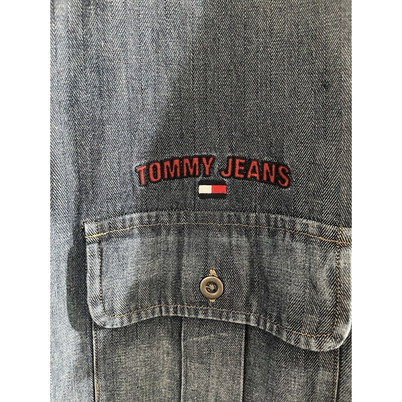 Tommy Hilfiger VTG/Y2K Tommy Hilfiger Mens XL Patched Faded Denim Shirt Size US XL / EU 56 / 4 - 4 Thumbnail
