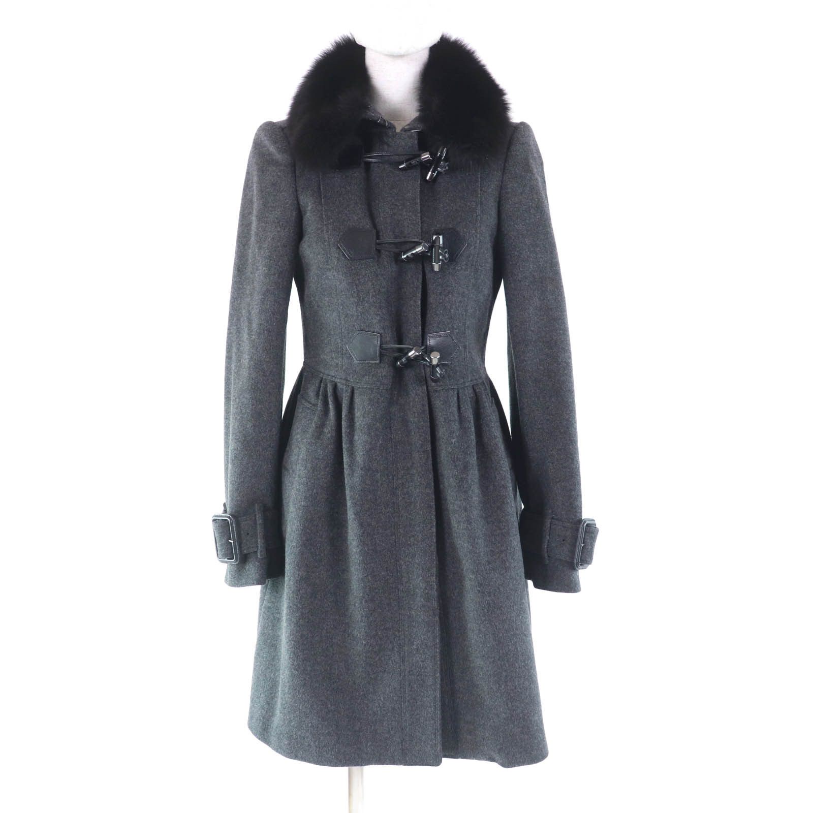 Burberry Burberry Burberry London FOX Fur Wool Cashmere Coat Natural Material Outerwear Size ONE SIZE - 1 Thumbnail