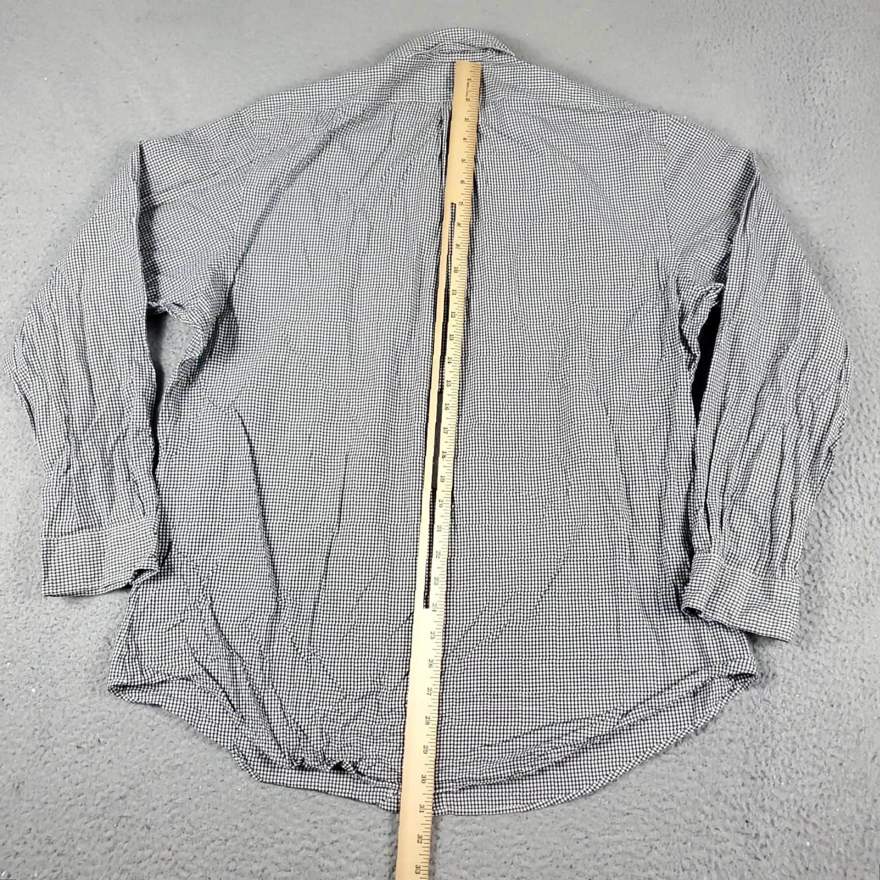 Ralph Lauren Ralph Lauren Dress Shirt Mens 17 Gray Check Long Sleeve Button-Down Regular Fit Size 46R - 3 Thumbnail