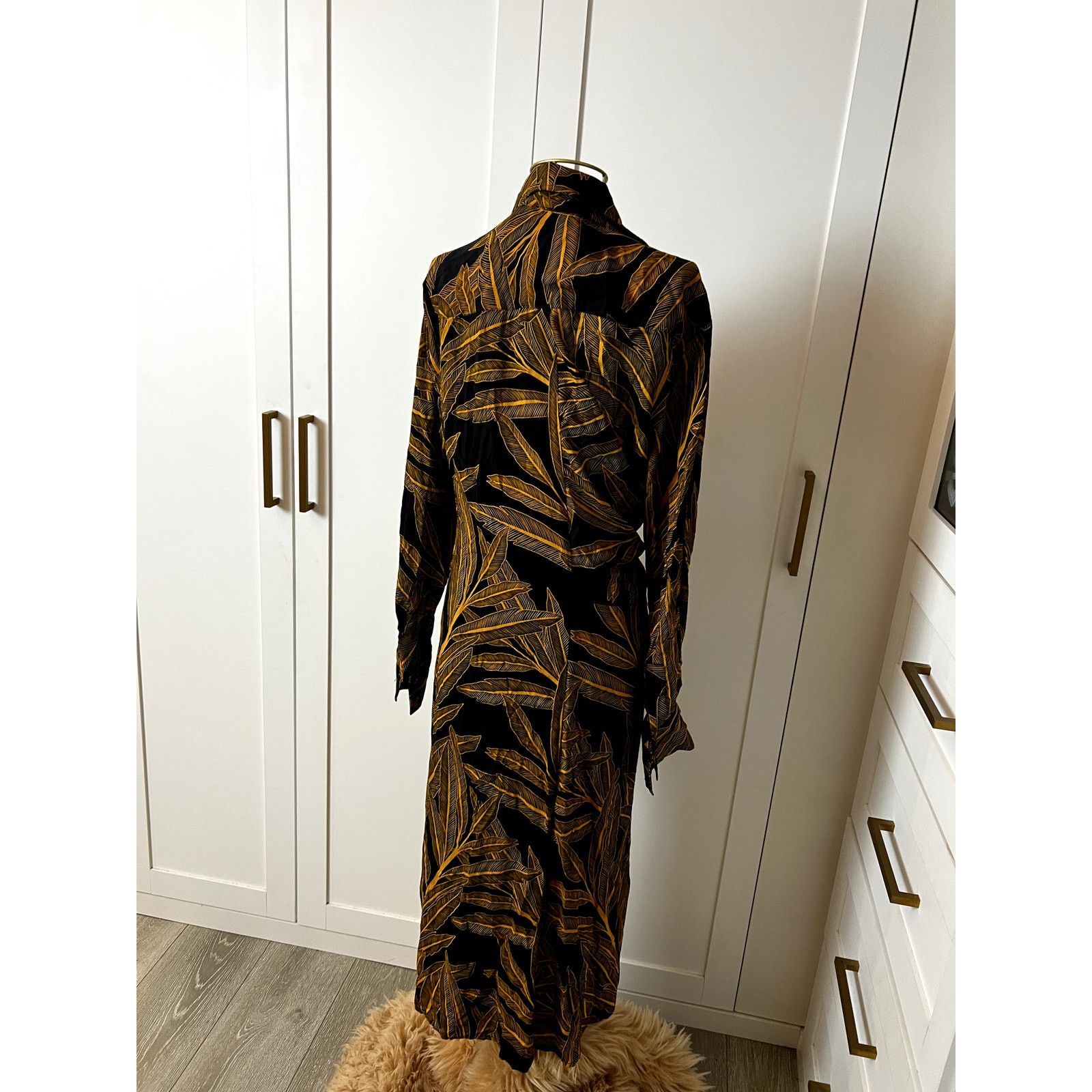 Other Olivaceous Black Yellow Long Sleeve Dress Size L Size L / US 10 / IT 46 - 2 Thumbnail