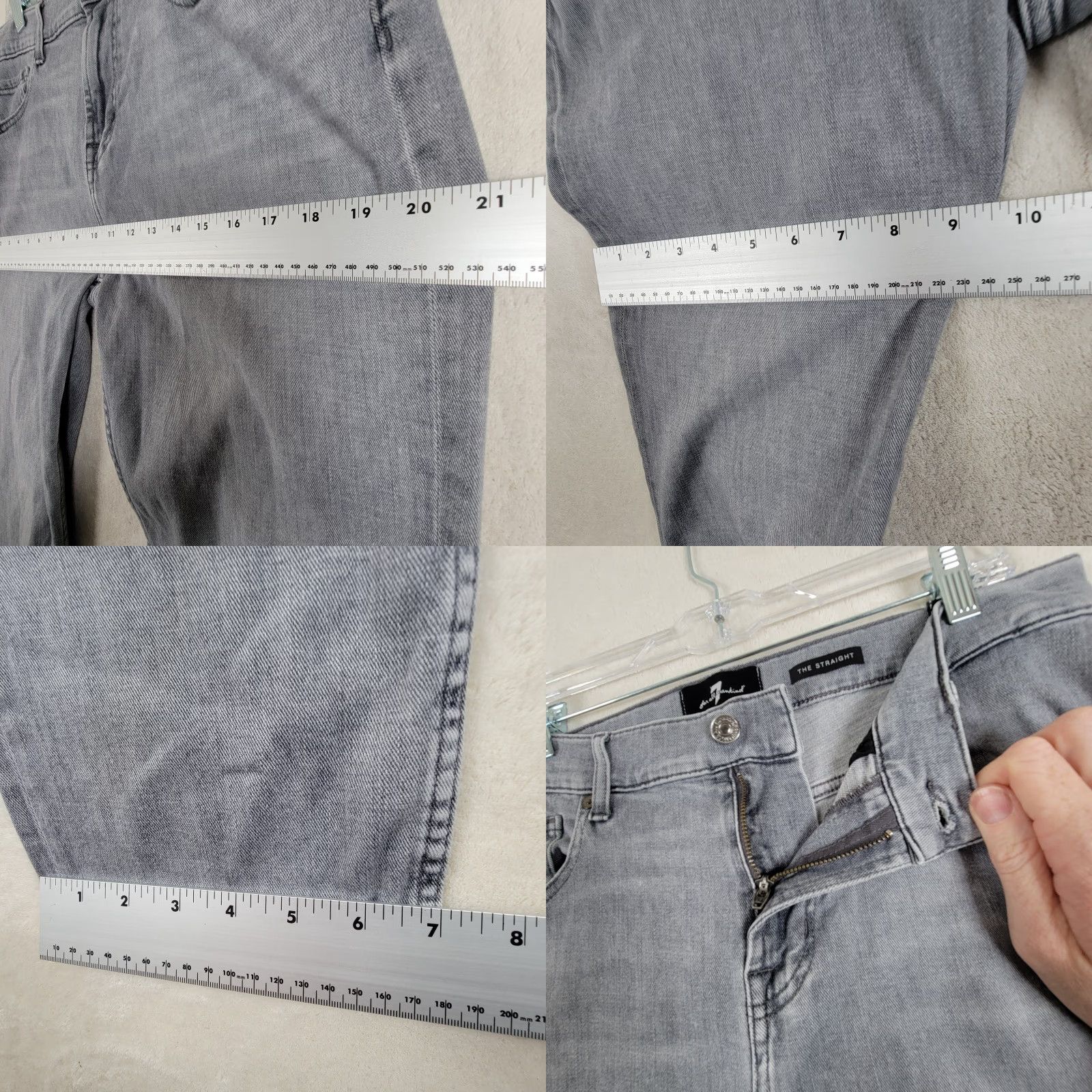 7 For All Mankind 7 For All Mankind Jeans Slim Gray 34 Men 34 Inseam 5-Pocket Denim Cotton Blend Size US 34 / EU 50 - 8 Thumbnail