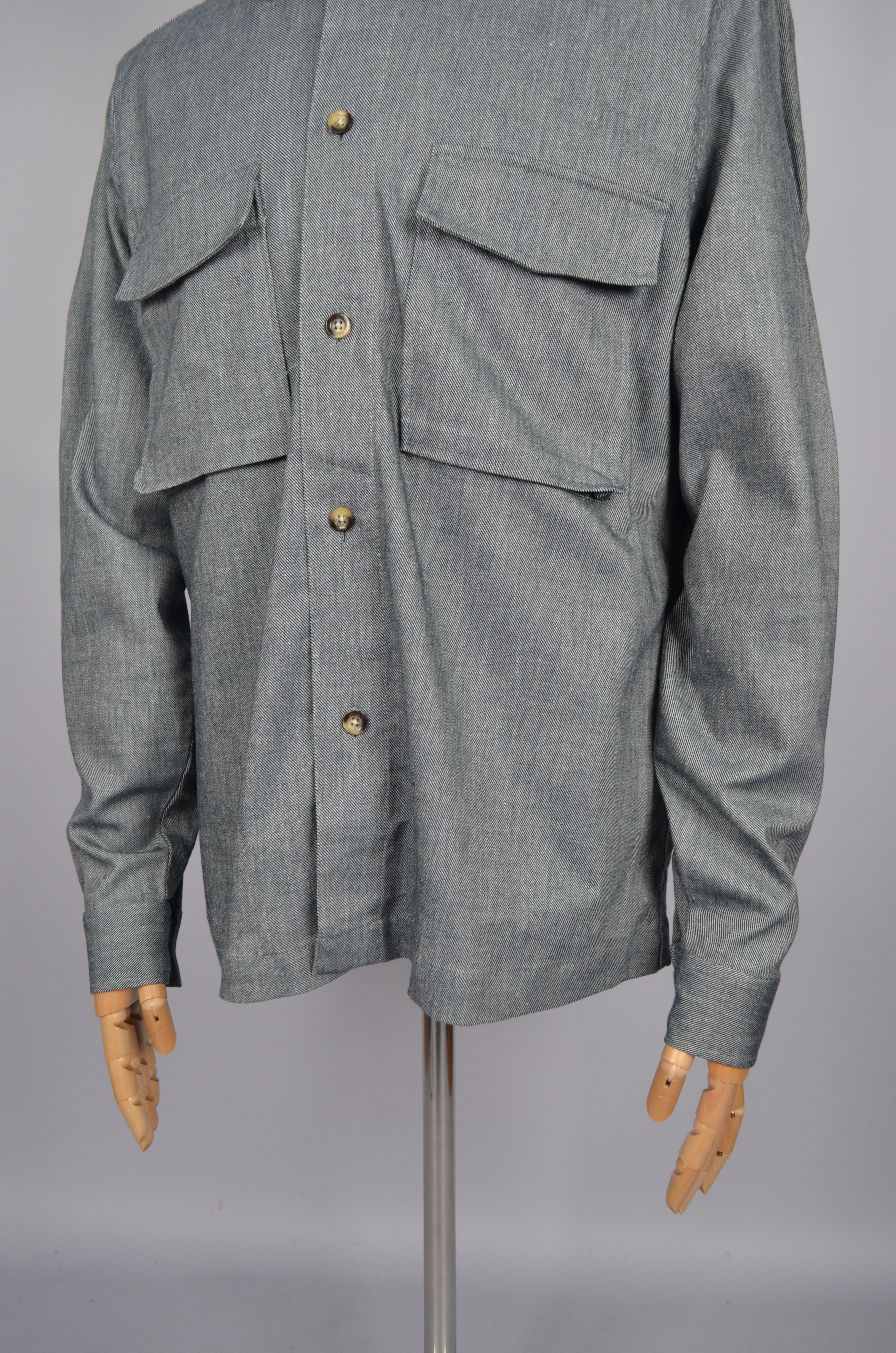 Designer × Reiss Reiss Habanero Chambray Twin Pocket Overshirt Inigo Size L Size US L / EU 52-54 / 3 - 4 Thumbnail