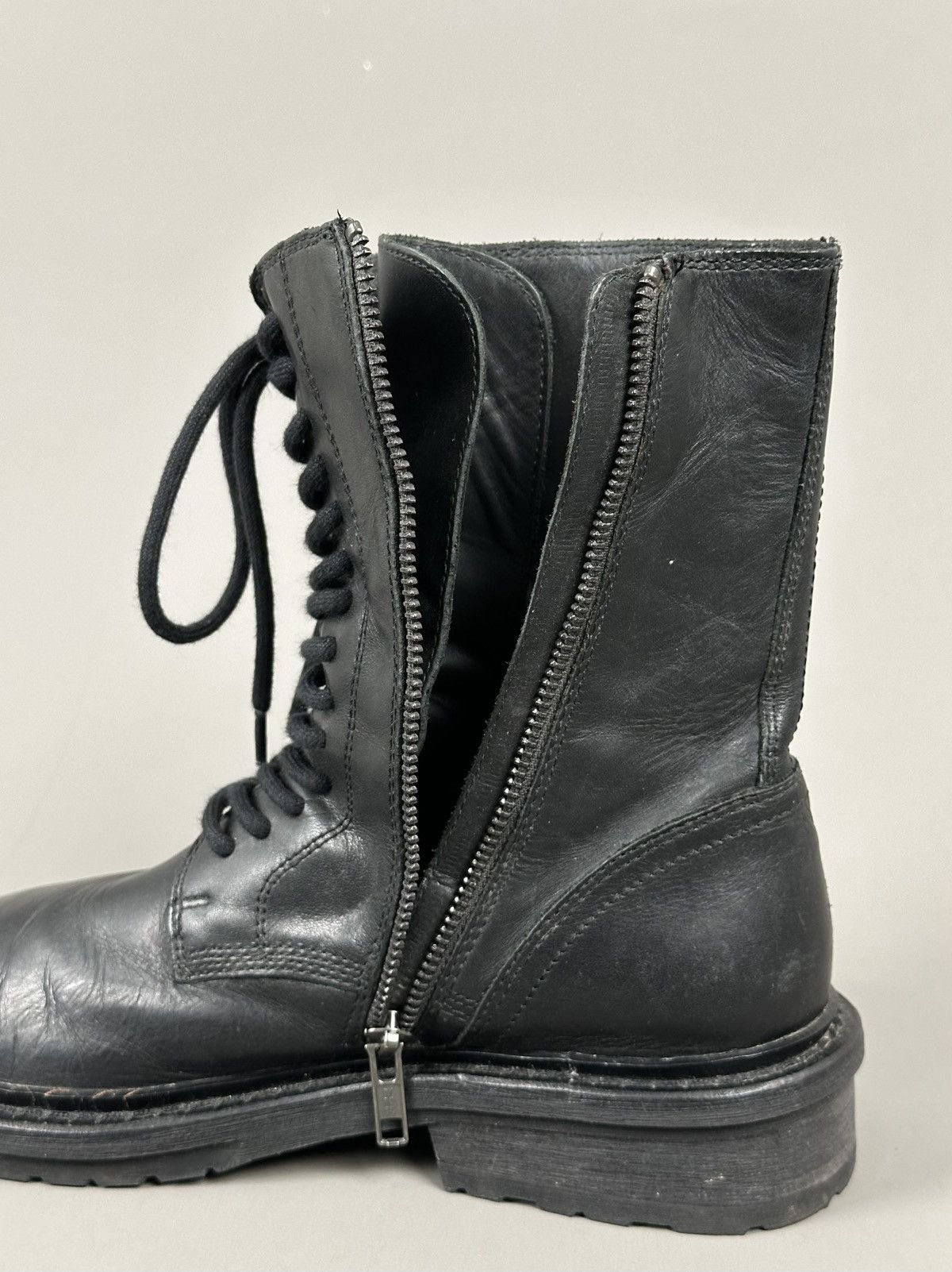 Ann Demeulemeester Ann Demeulemeester - Combat Laced Up Boots - Side Zipper Size US 7 / IT 37 - 9 Thumbnail