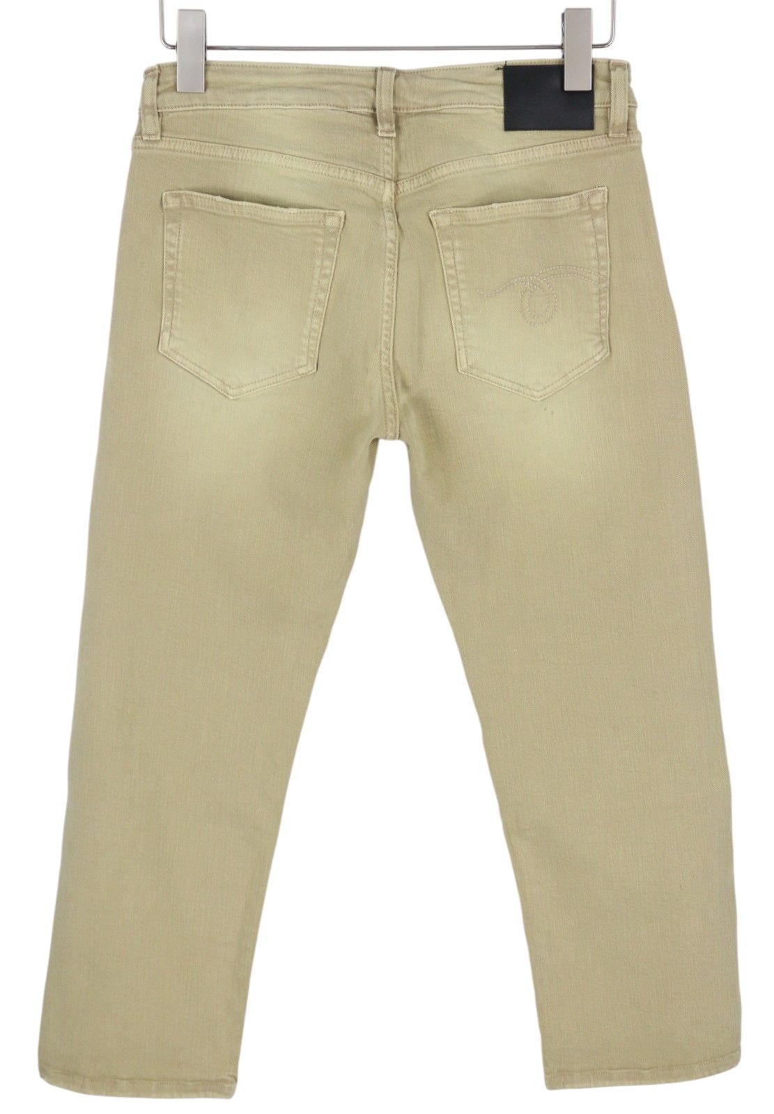 R13 BOY STRAIGHT 28 Khaki Stretch Cropped Light Denim 86305 Size 28" / US 6 / IT 42 - 4 Thumbnail