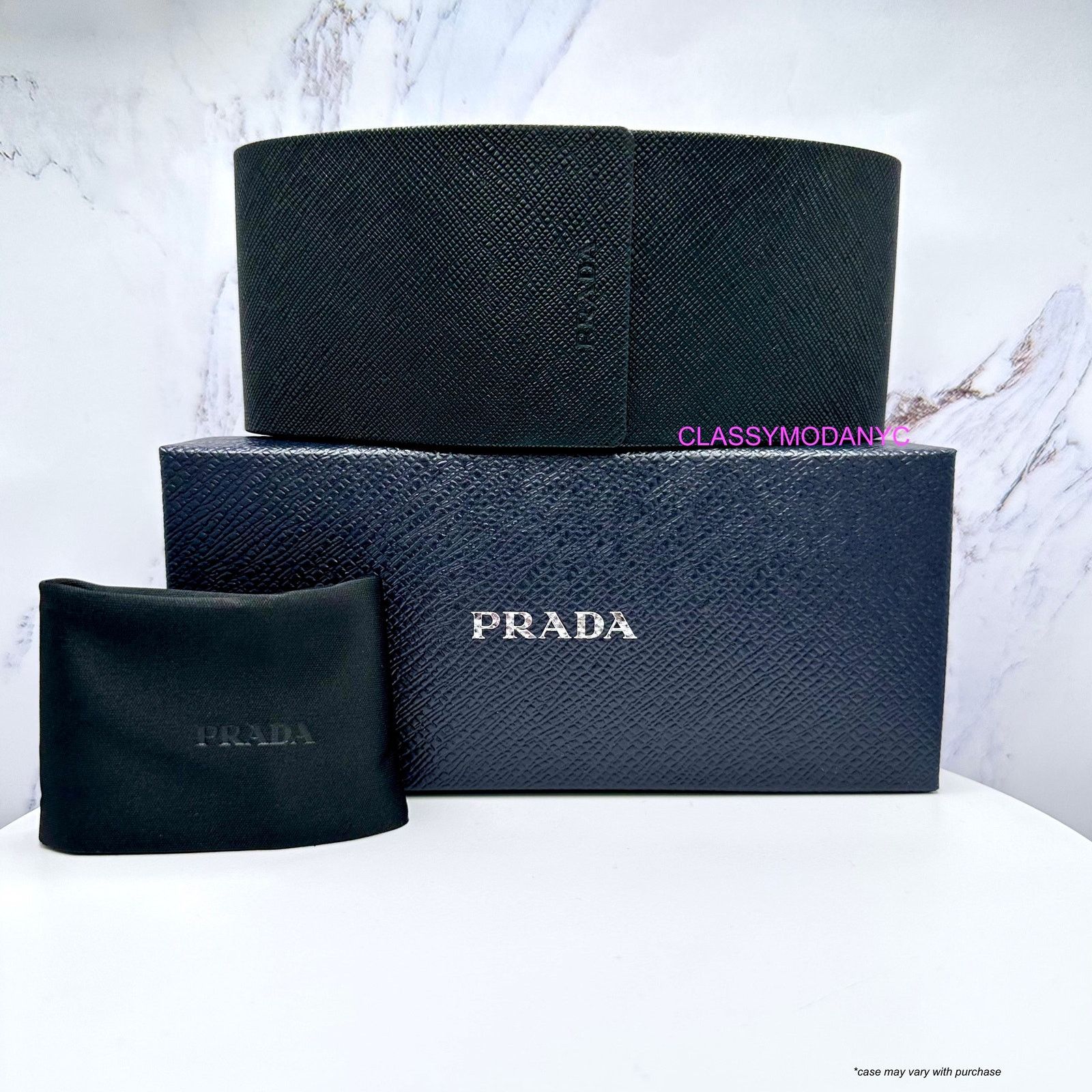 Prada New PRADA Sunglasses Black Square Acetate Grey Lens Size ONE SIZE - 12 Thumbnail