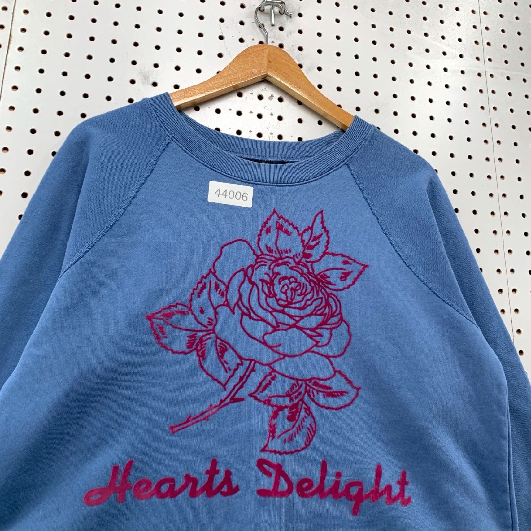 J.Crew J.CREW Hearts Delight Rose Crewneck Sweatshirt Blue Women Large Pullover Size L / US 10 / IT 46 - 4 Thumbnail