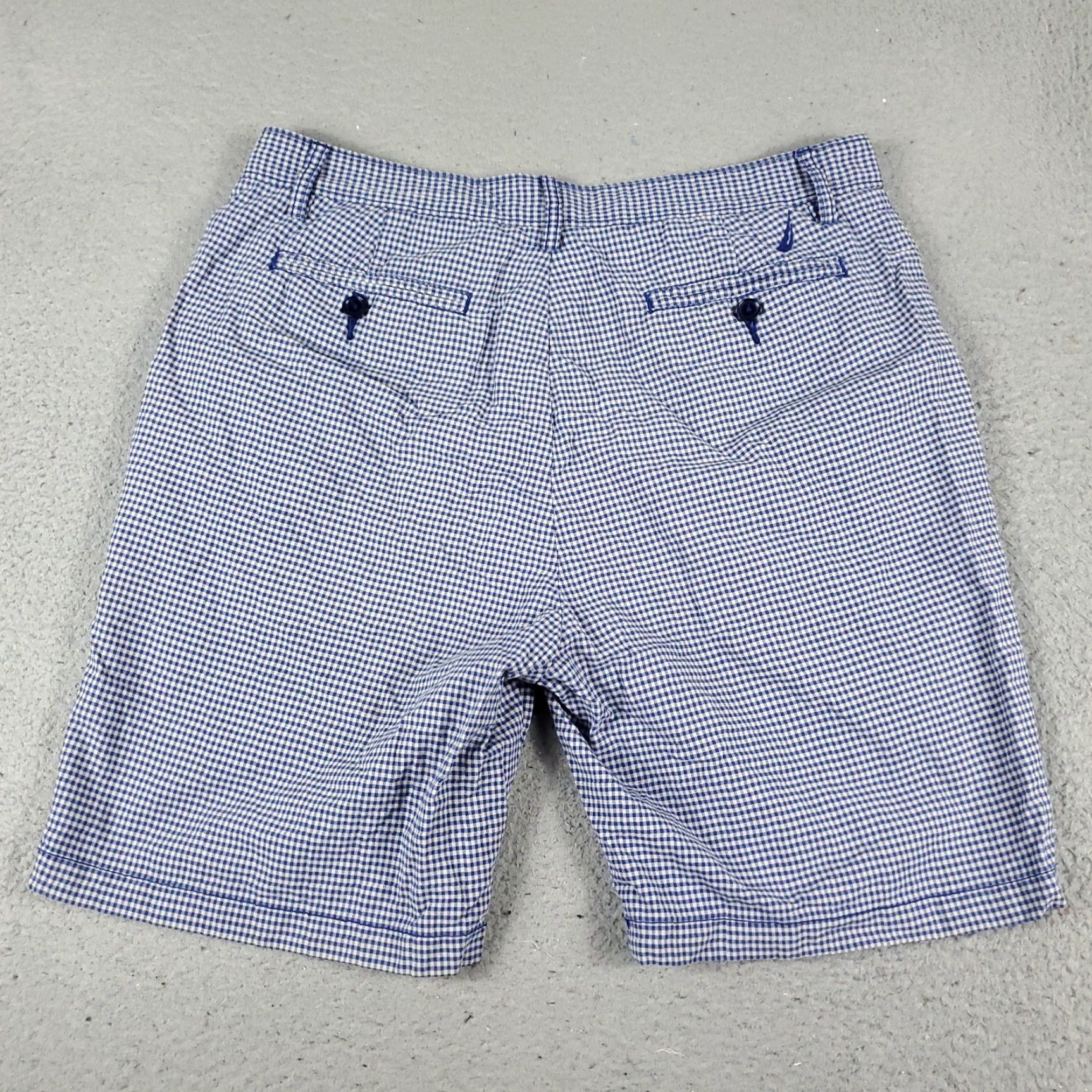 Nautica VINTAGE Nautica Shorts Men's Casual Chino Flat Front Size 33 Blue Check Cotton Outdoor Size US 33 - 7 Thumbnail