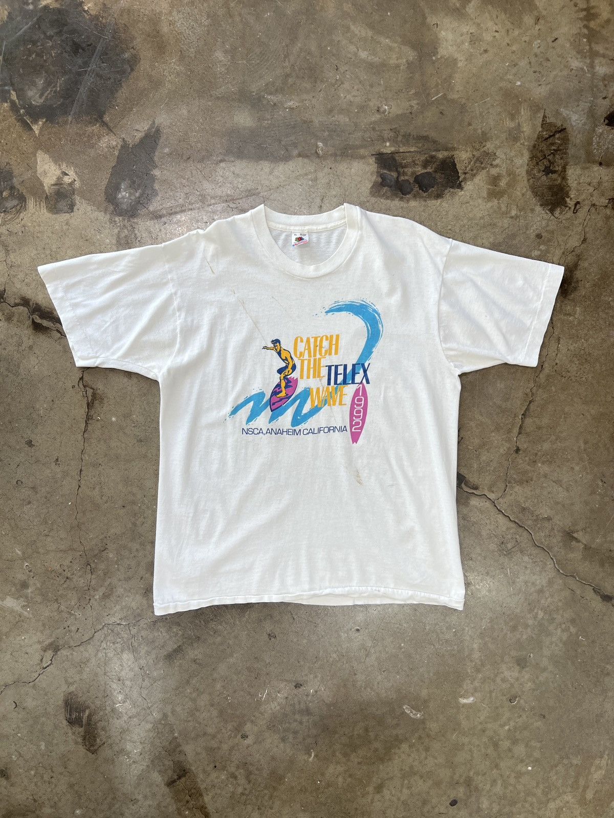 Vintage Vintage 1992 Catch the Wave Telex Surf Tee Single Stitch XL Size US XL / EU 56 / 4 - 2 Thumbnail