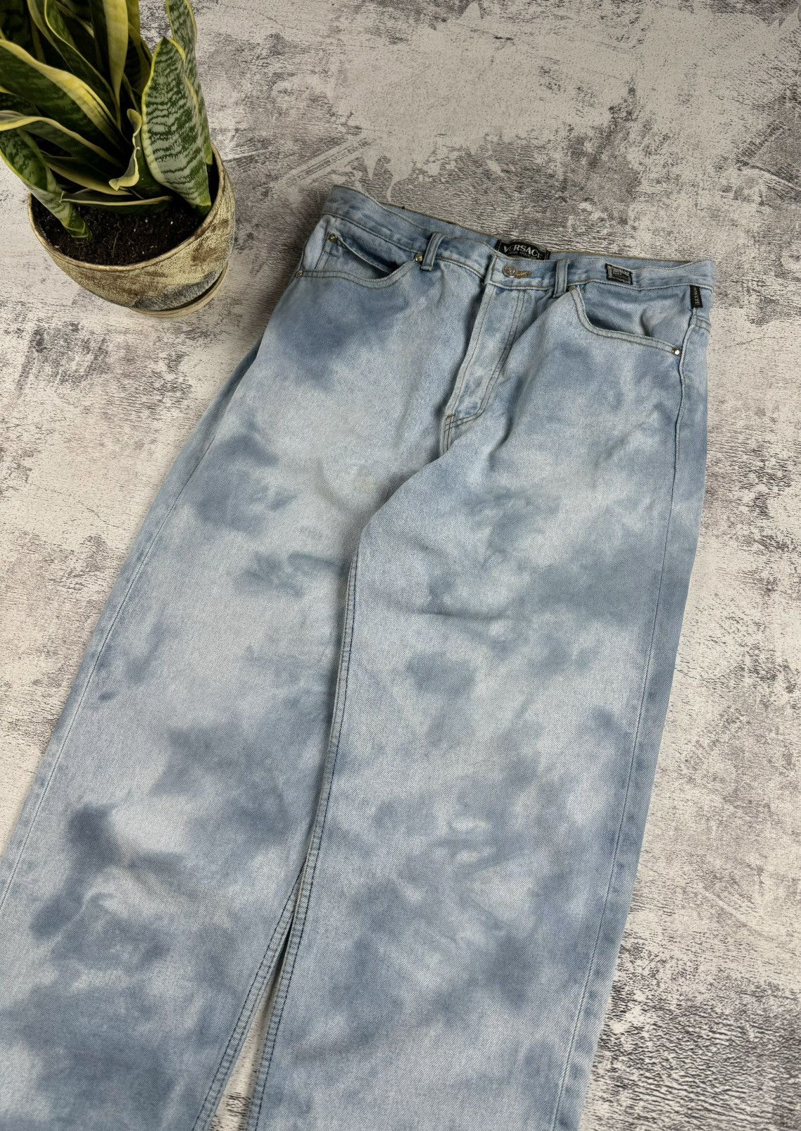 Versace Jeans Couture Vintage Versace Couture Tie Dye Denim Jeans Trousers Bottoms Size US 34 / EU 50 - 13 Thumbnail