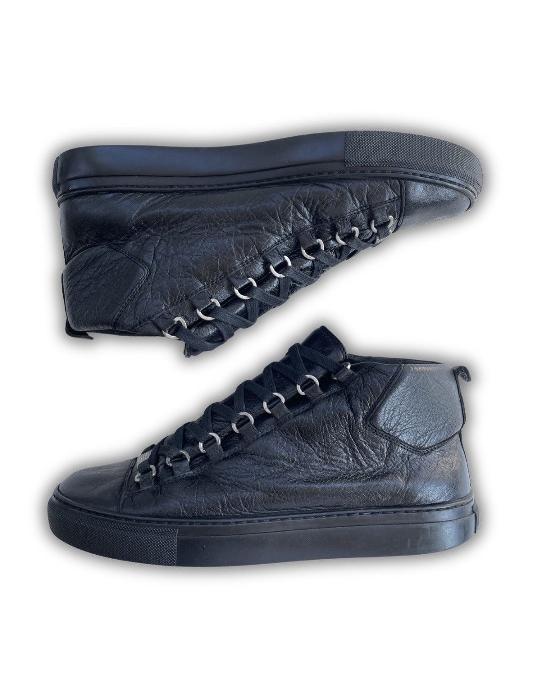 Balenciaga Balenciaga Arena Black Leather High Top Sneakers Size US 8 / EU 41 - 3 Thumbnail