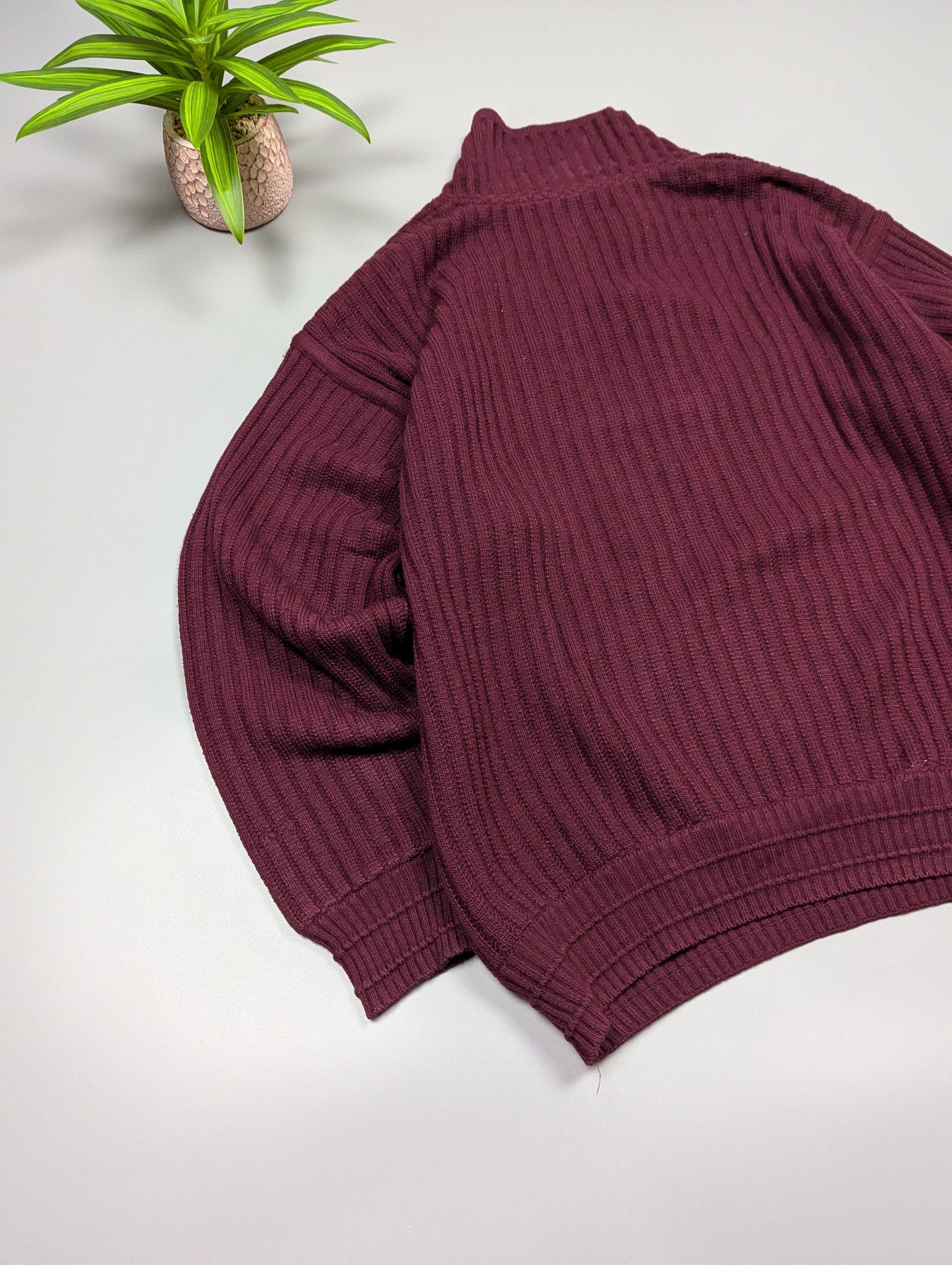Carlo Colucci Rare 80s Carlo Colucci Germany Wool Sweater Deep Burgundy Size US L / EU 52-54 / 3 - 15 Thumbnail