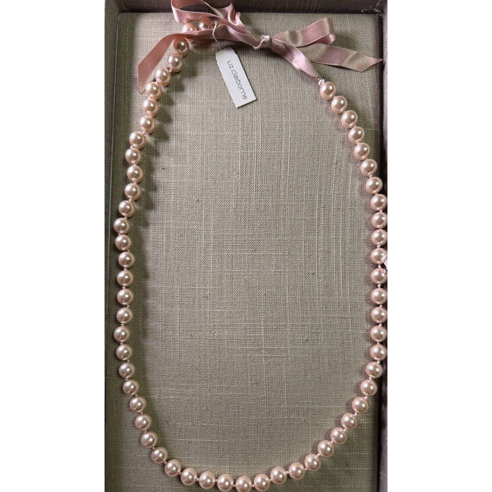 Liz Claiborne Liz Claiborne Rose Faux Pearl Necklace Satin Ribbon Tie NWT Size ONE SIZE - 5 Thumbnail