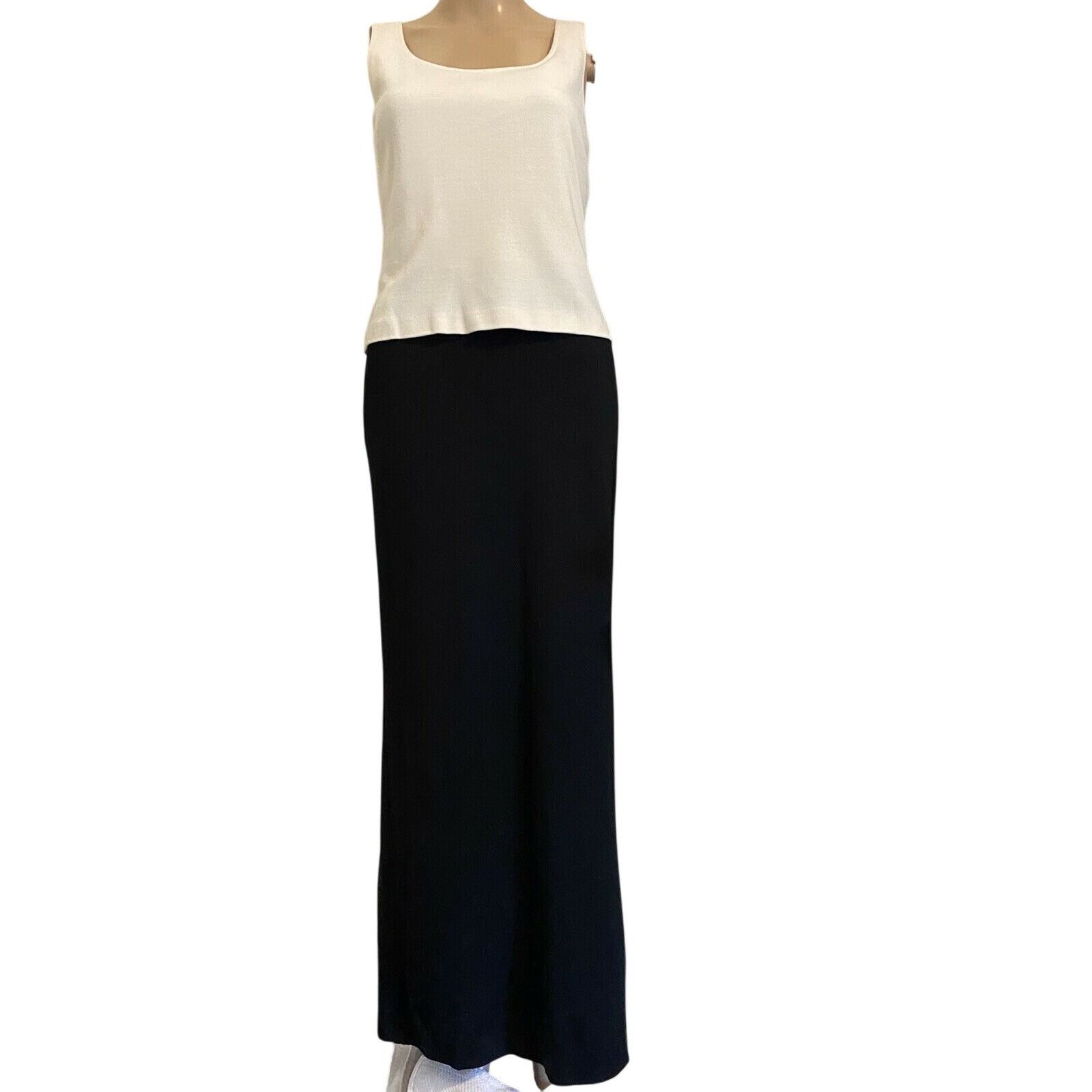 St. John $1270 St. St John 4 Maxi Dress Black Ivory Slit Long Milano Size S / US 4 / IT 40 - 1 Thumbnail