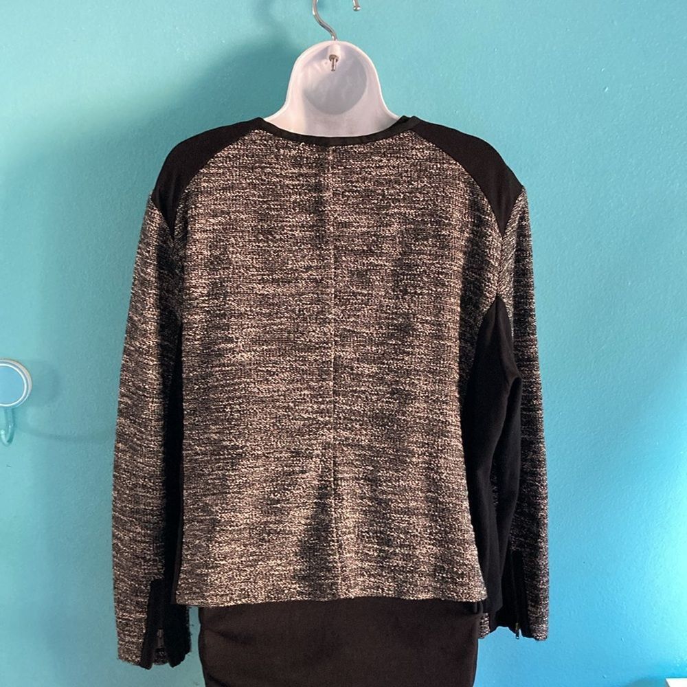 Eileen Fisher Eileen Fisher Cardigan Zip Front Jacket 2X Black Tweed Stret Size XXL / US 16-18 / IT 52-54 - 7 Thumbnail