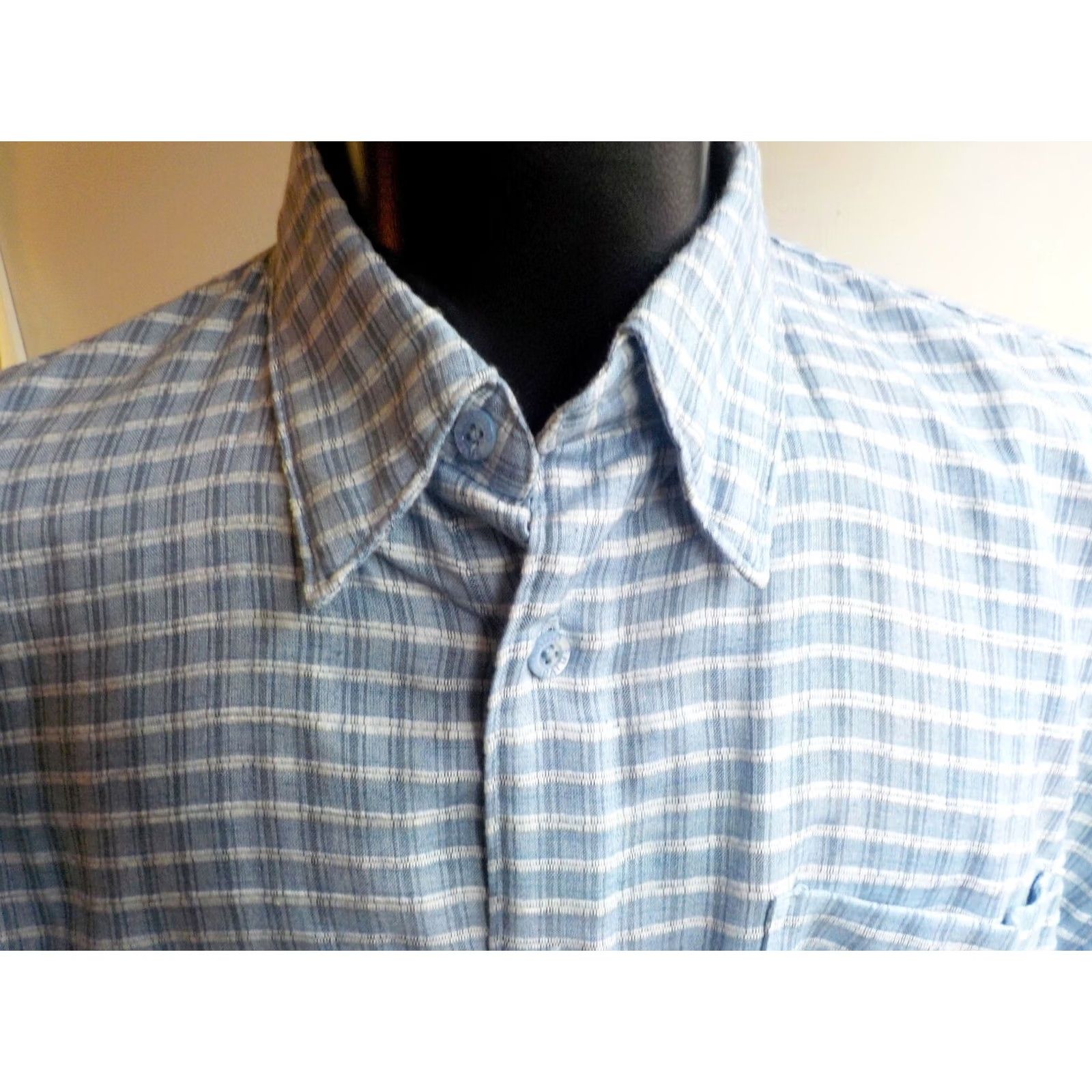 Vintage INDIGO PALMS Tommy Bahama Blue Plaid LS Shirt Rayon/Cotton/Linen SZ Large Size US L / EU 52-54 / 3 - 2 Thumbnail