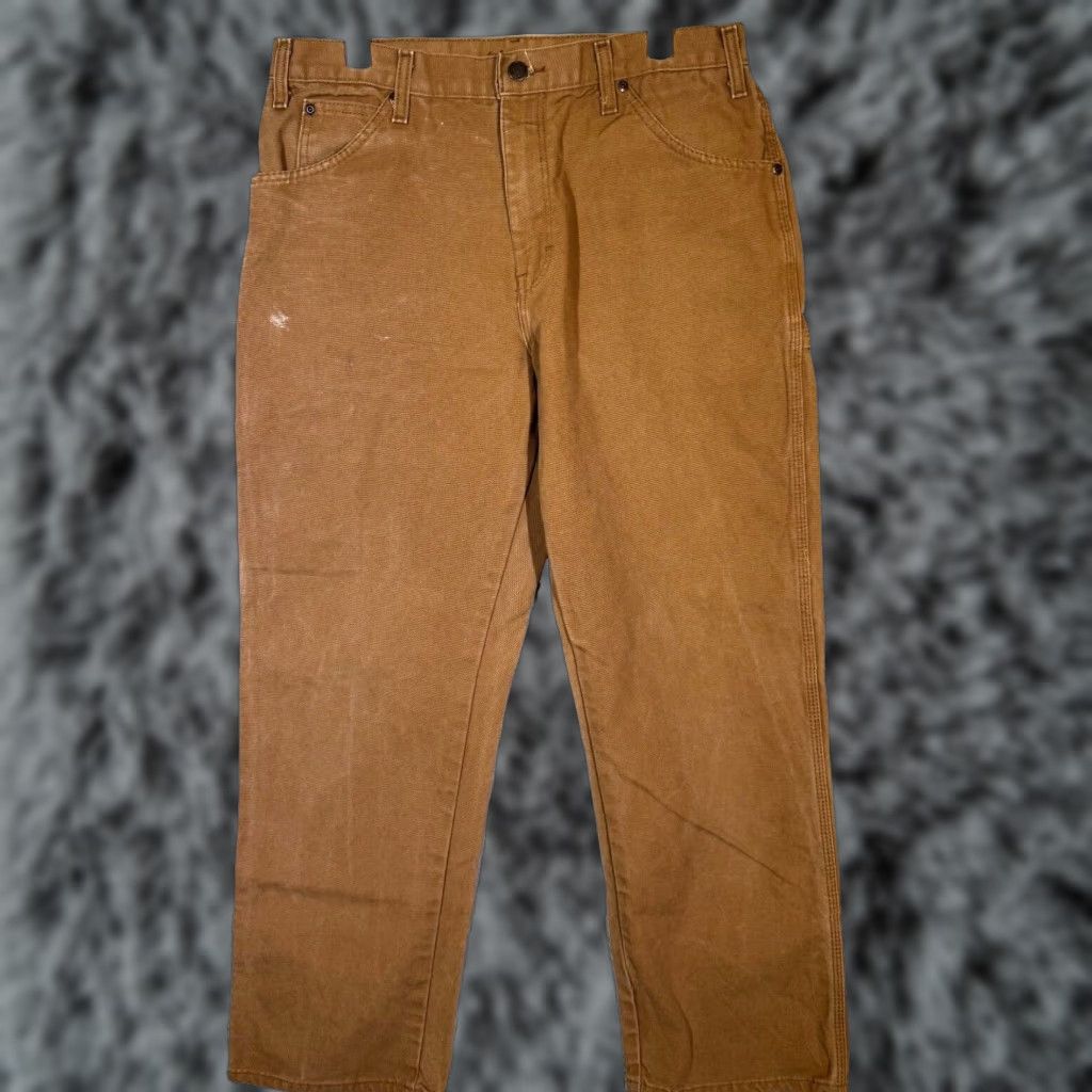 Dickies Dickies Carpenter Jeans 34 x 30 Brown Denim Mid-Rise Straight Leg Mens Jeans Size US 34 / EU 50 - 1 Thumbnail