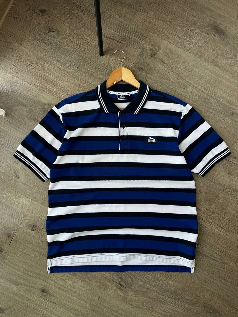 Lonsdale × Vintage Vintage Lonsdale Blue-White Polo T-Shirt Size US L / EU 52-54 / 3 - 2 Thumbnail