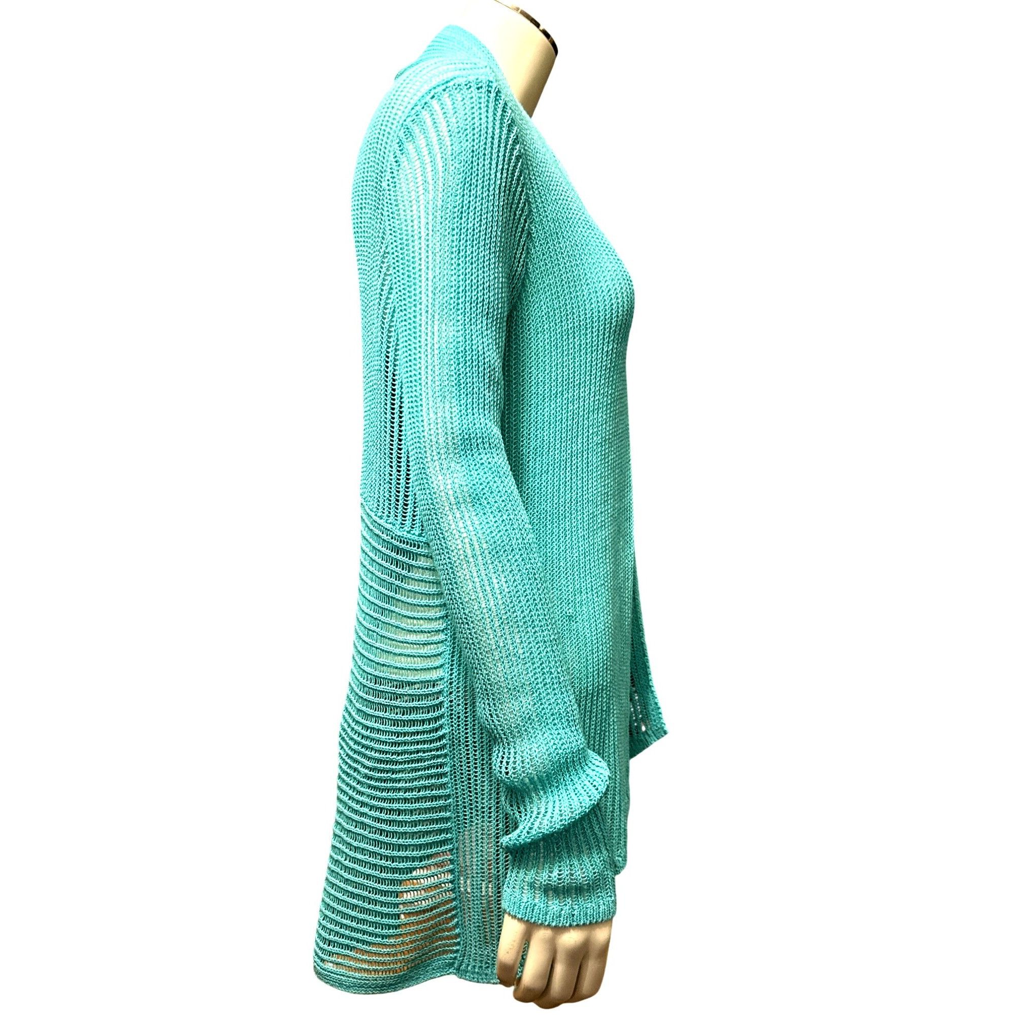Chicos Chicos Open Front Sheer Knit Cardigan Lightweight Trendy Sty Size M / US 6-8 / IT 42-44 - 4 Thumbnail