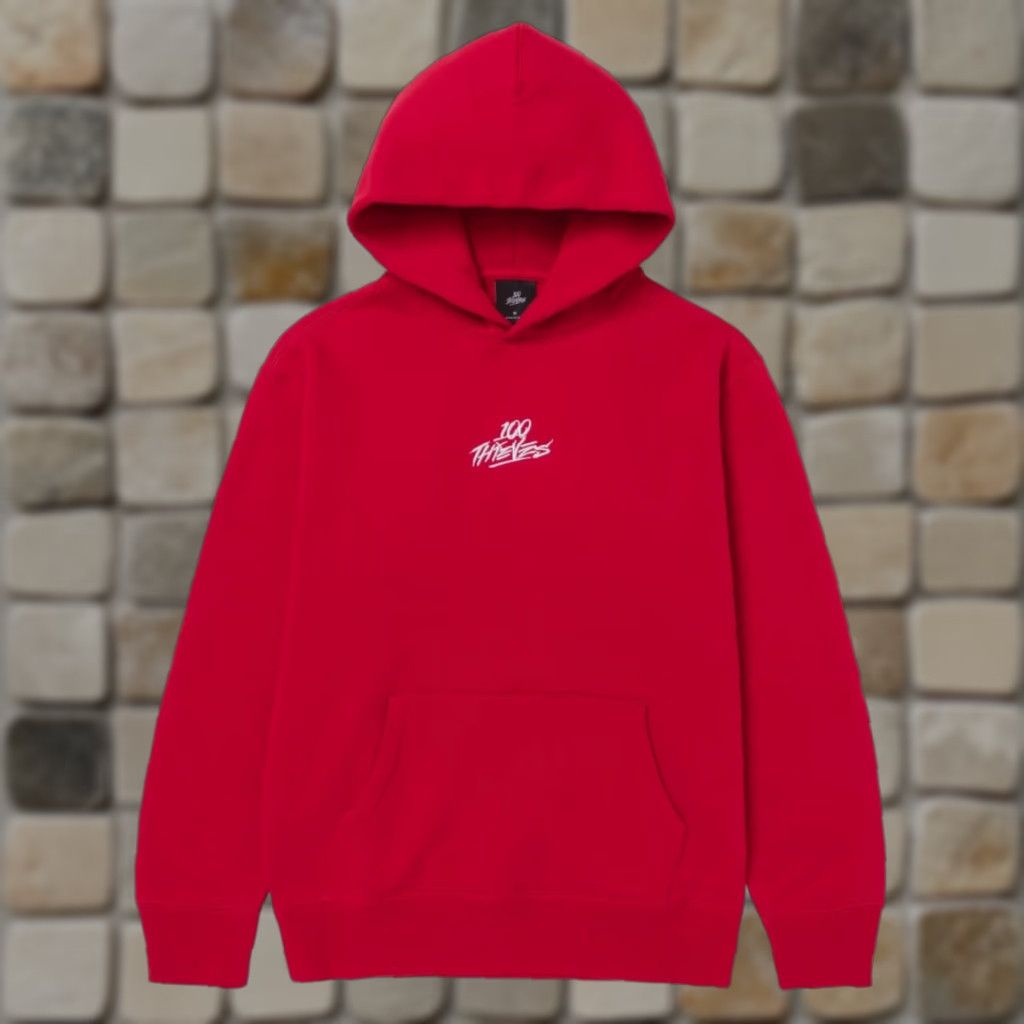 100 Thieves 100 Thieves Hoodie Mens Classic Red Regular Size M Logo Hooded Streetwear, Pullover, Fleece Cotton, 90s/City Hip Hop Theme Size US M / EU 48-50 / 2 - 1 Thumbnail