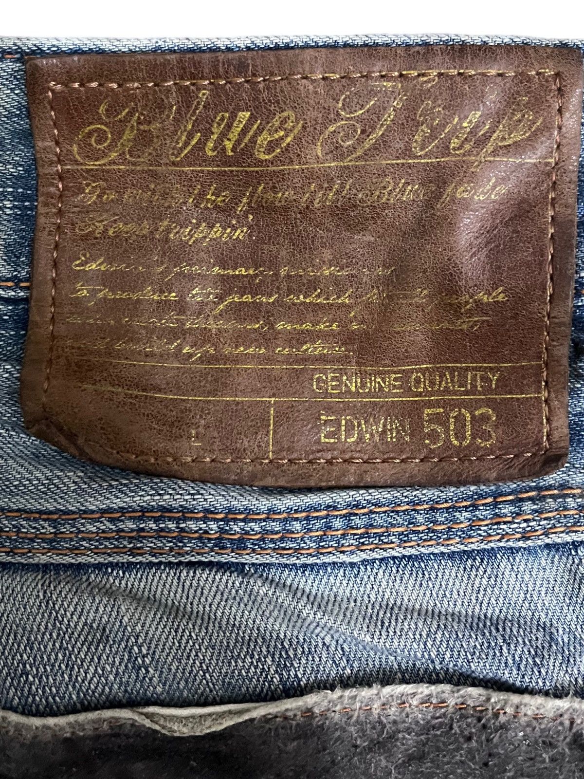 Edwin × Japanese Brand Vintage Edwin 503 blue Trip Distressed Style Denim Size US 30 / EU 46 - 8 Thumbnail