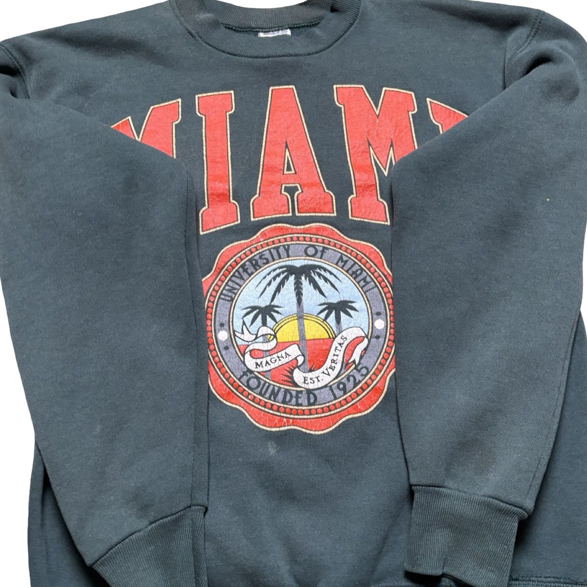 Other Vintage Miami Sweatshirt Mens M Green Galt Sand 90s College Size US M / EU 48-50 / 2 - 6 Thumbnail