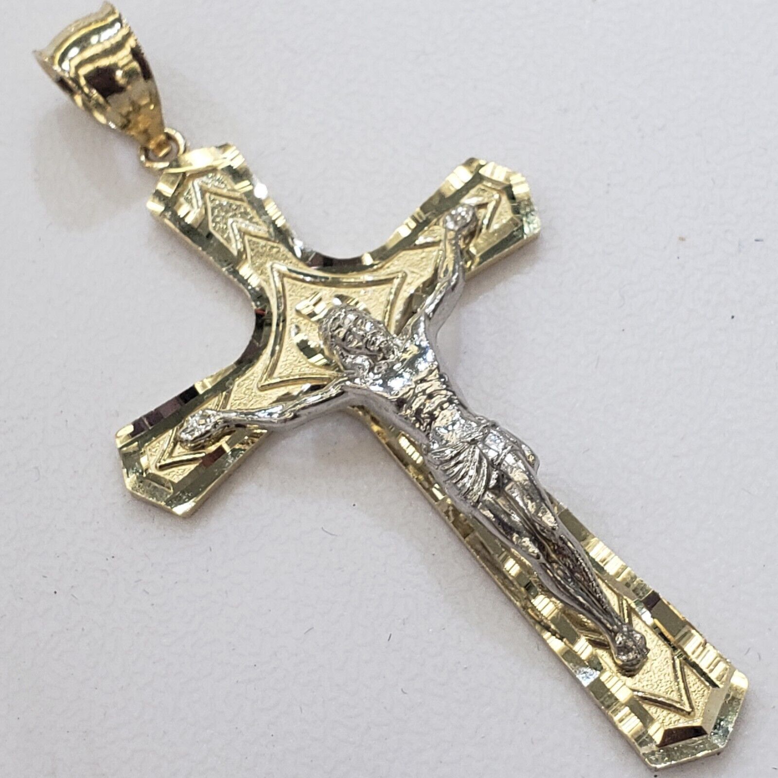 Other Big Two tone 14k Gold Jesus Crucifix Cross Pendant Size ONE SIZE - 19 Thumbnail