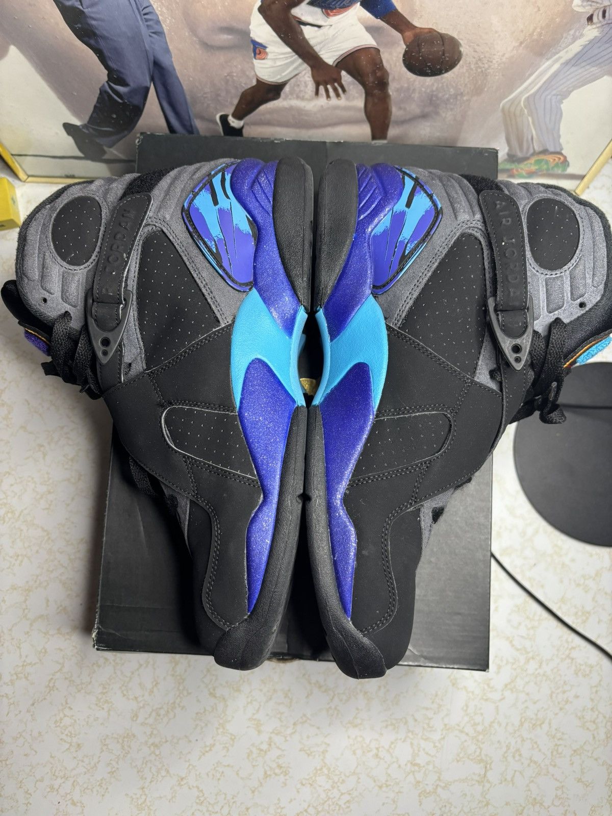 Jordan Brand Air Jordan 8 Retro 2015 Aqua 2015 Size US 10 / EU 43 - 3 Thumbnail