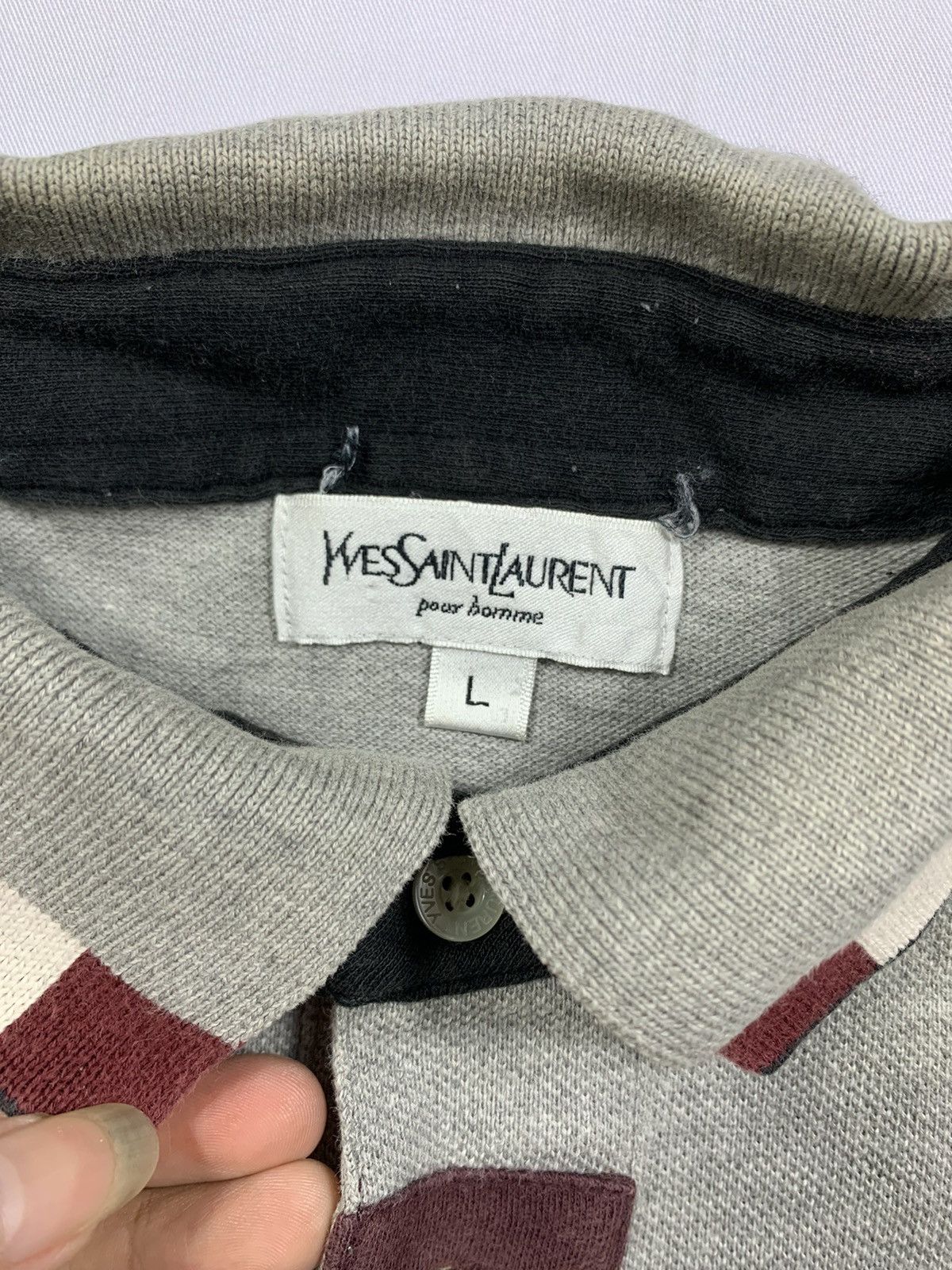 Yves Saint Laurent Vintage Yves Saint Laurent Long Sleeve Polo Shirt Size US L / EU 52-54 / 3 - 4 Thumbnail