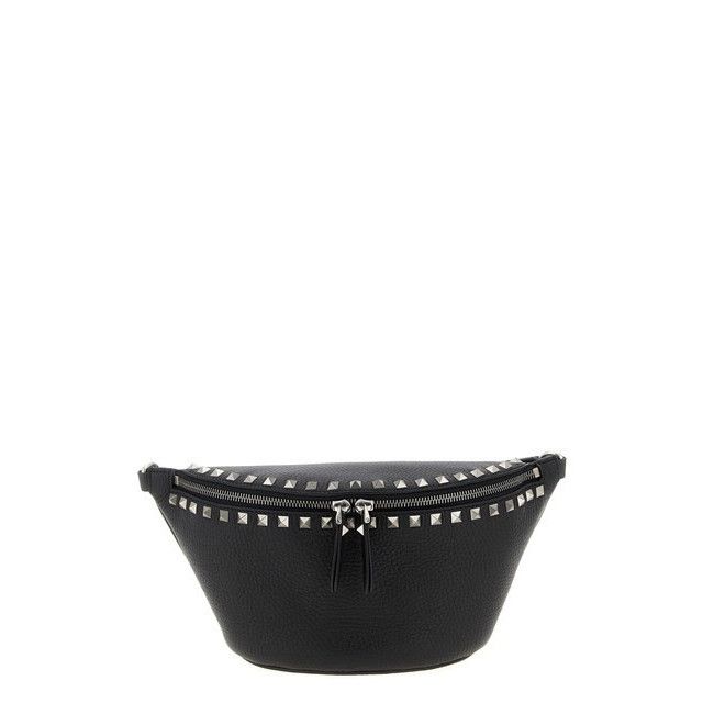 Valentino VALENTINO GARAVANI Rockstud Black Grainy Leather Belt Bag Ne Size ONE SIZE - 1 Thumbnail