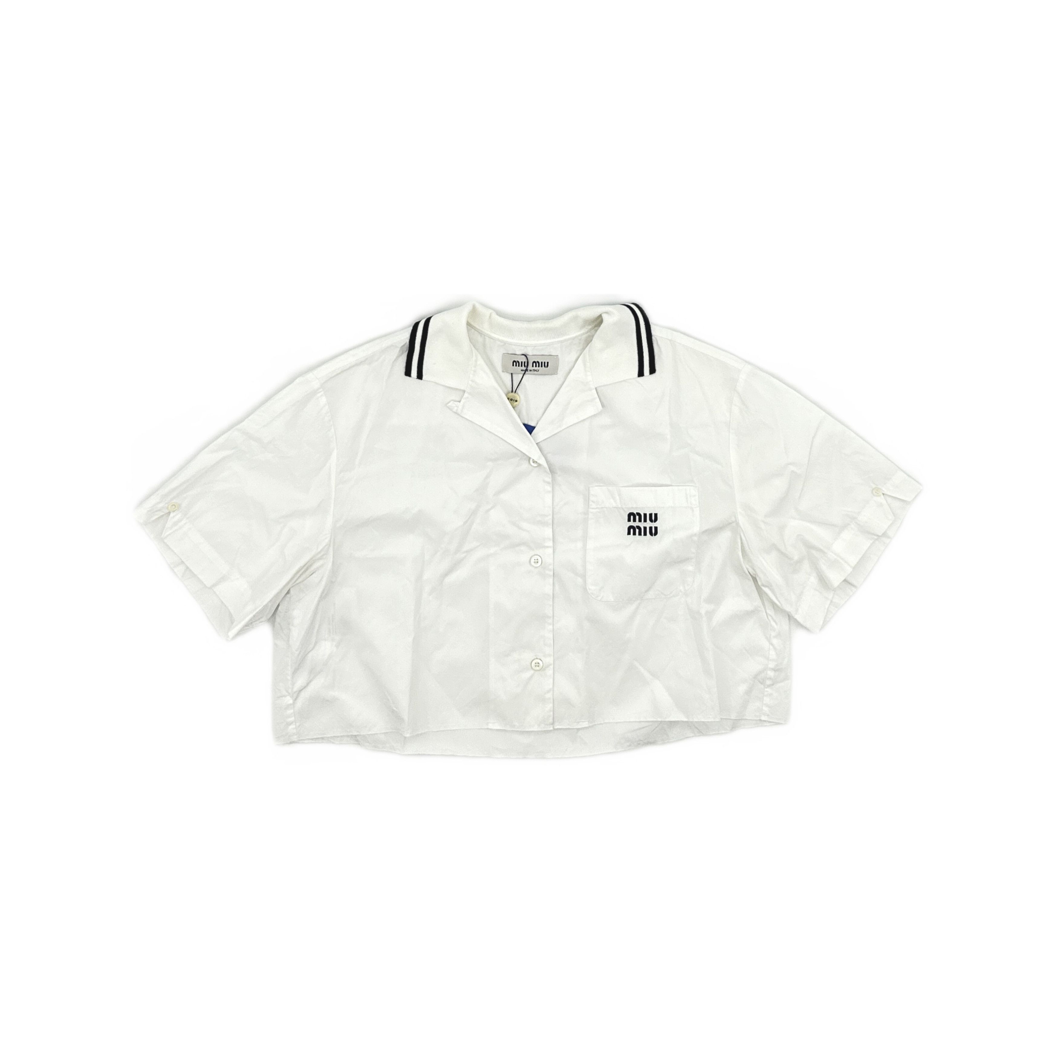 Miu Miu Miu Miu Striped Collar Button Up Shirt Size 36 Size XS / US 0-2 / IT 36-38 - 1 Thumbnail