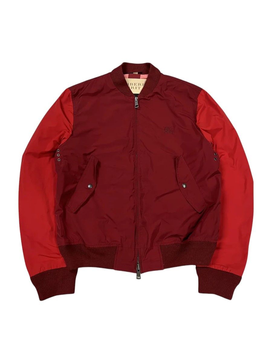 Burberry Burberry Two Tone Red Bordeaux Bomber Jacket Size US L / EU 52-54 / 3 - 1 Thumbnail