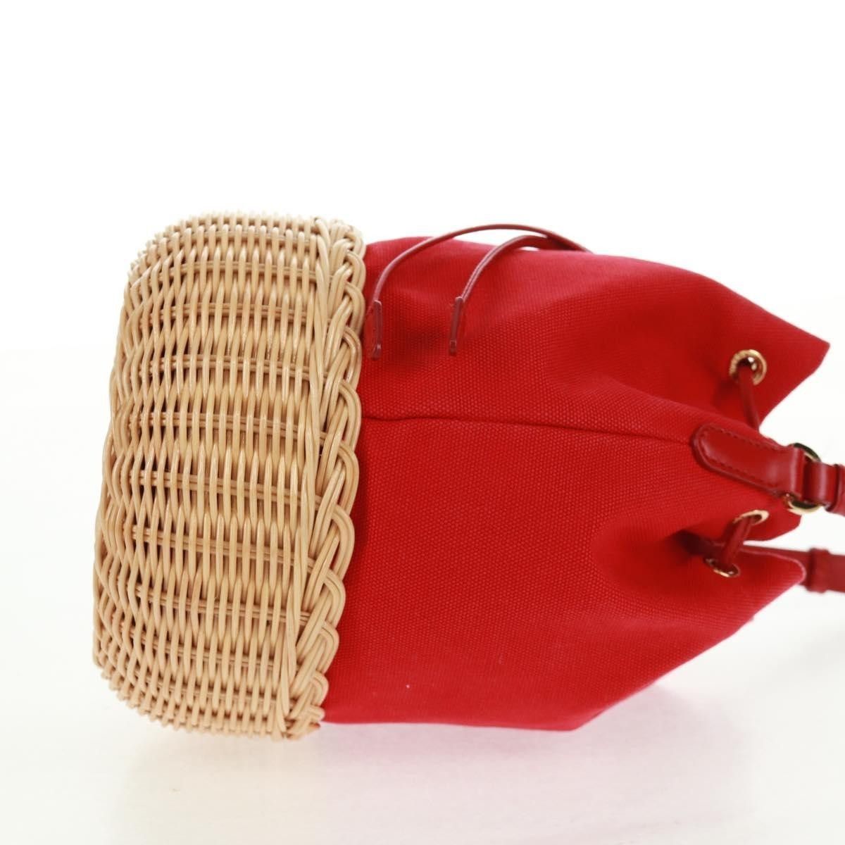 Prada PRADA Shoulder Bag Straw Canvas Beige Red Auth 167958V - Jer Size ONE SIZE - 5 Thumbnail