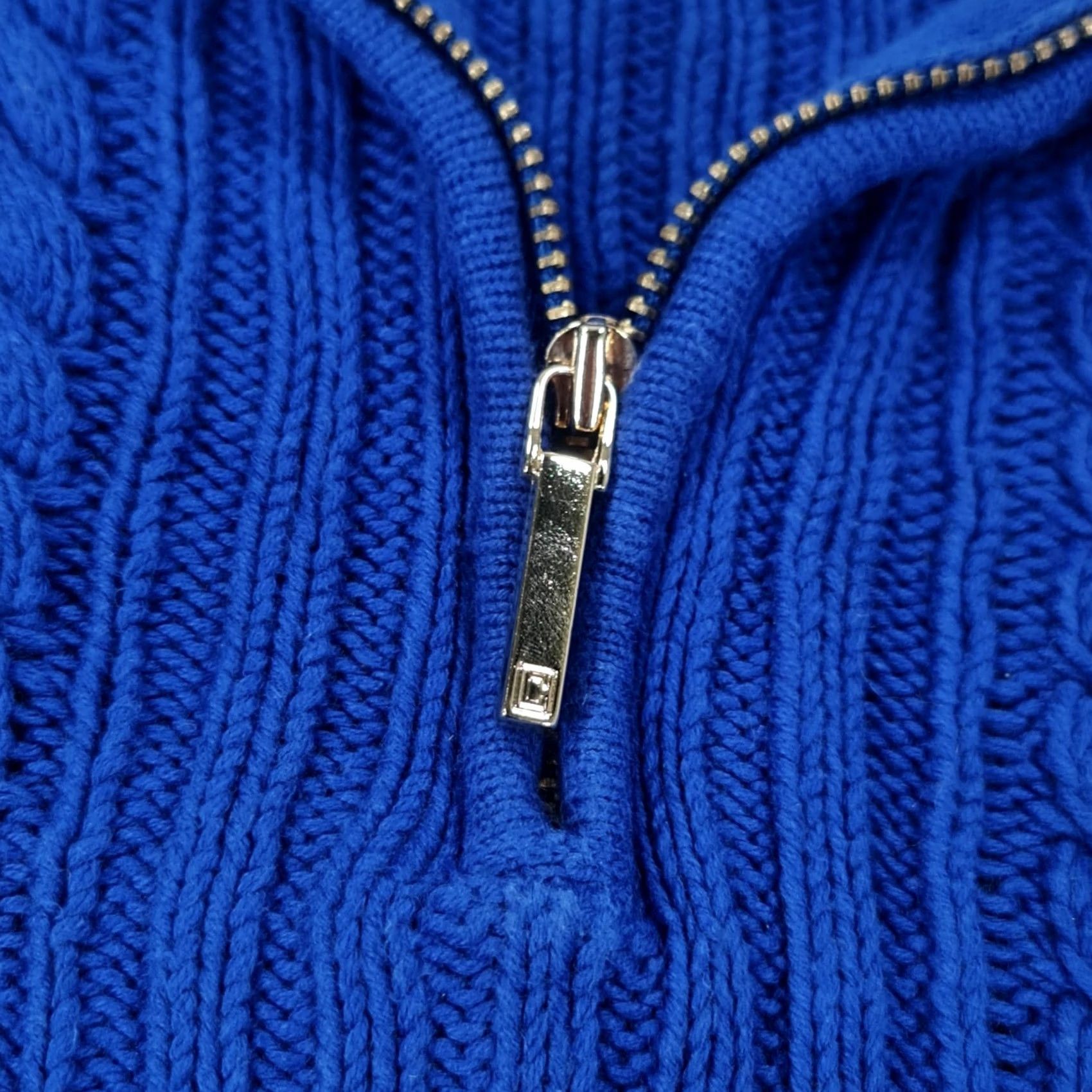 Chaps CHAPS Jumper Blue Large Cable Knit Cotton Half Zip Mock Neck Womens L Pullover City Style Mens Womens Girls Size L / US 10 / IT 46 - 4 Thumbnail