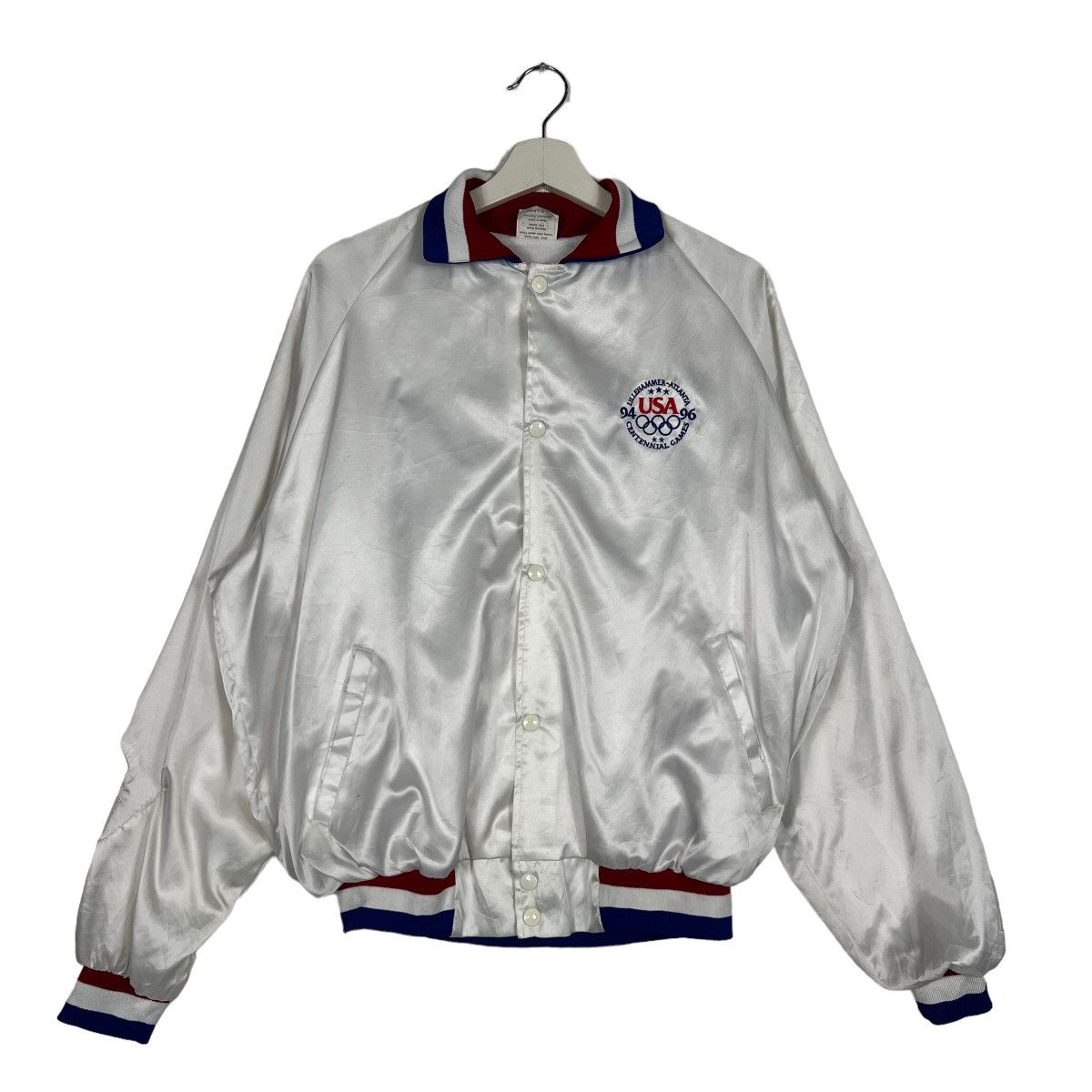USA Olympics 🔥 VINTAGE USA OLYMPIC ATLANTA SATIN BOMBER JACKET Size US XL / EU 56 / 4 - 3 Thumbnail