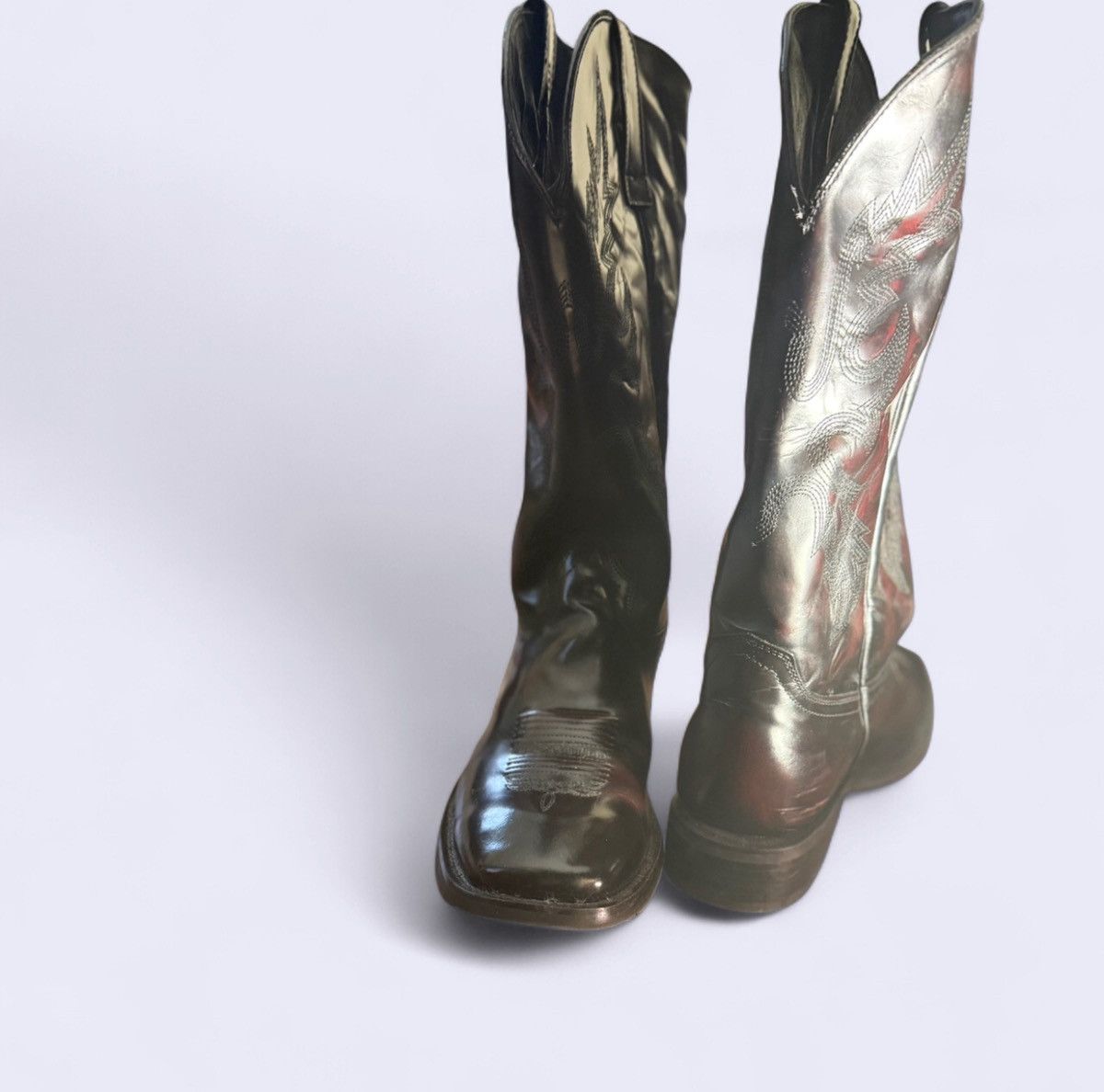 Other Size 16 Black and Red leather cowboy boots. Size US 15 / EU 48 - 2 Thumbnail