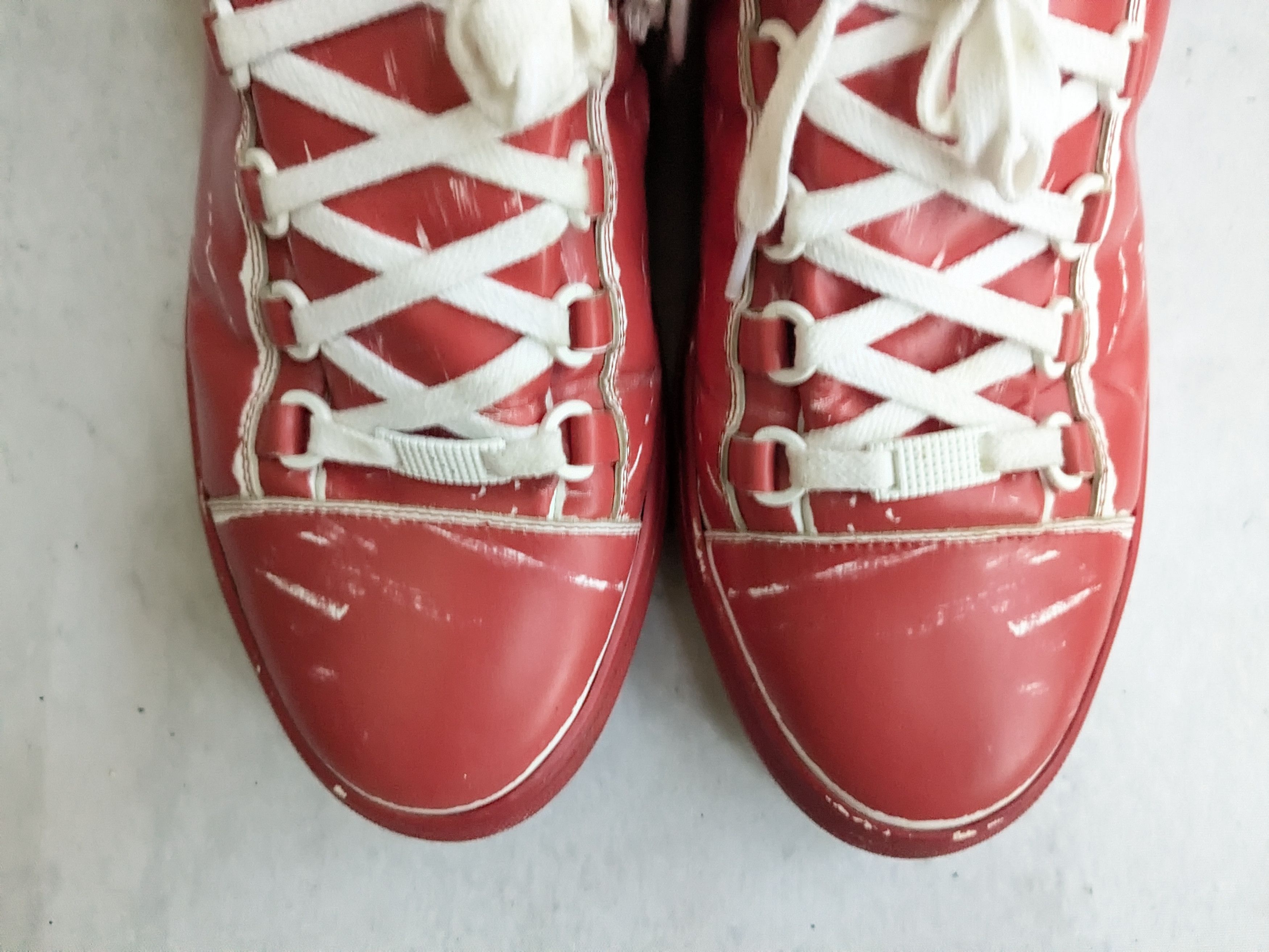 Balenciaga Balenciaga Arena Sneakers Red White 10 High Tops Leather Size US 10 / EU 43 - 2 Thumbnail