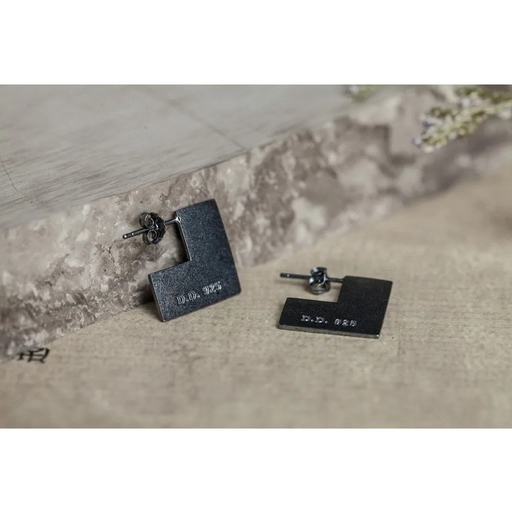 Jewelry Tiny Geometric Square Stud Earrings 925 Sterling Ear Gift Size ONE SIZE - 4 Thumbnail