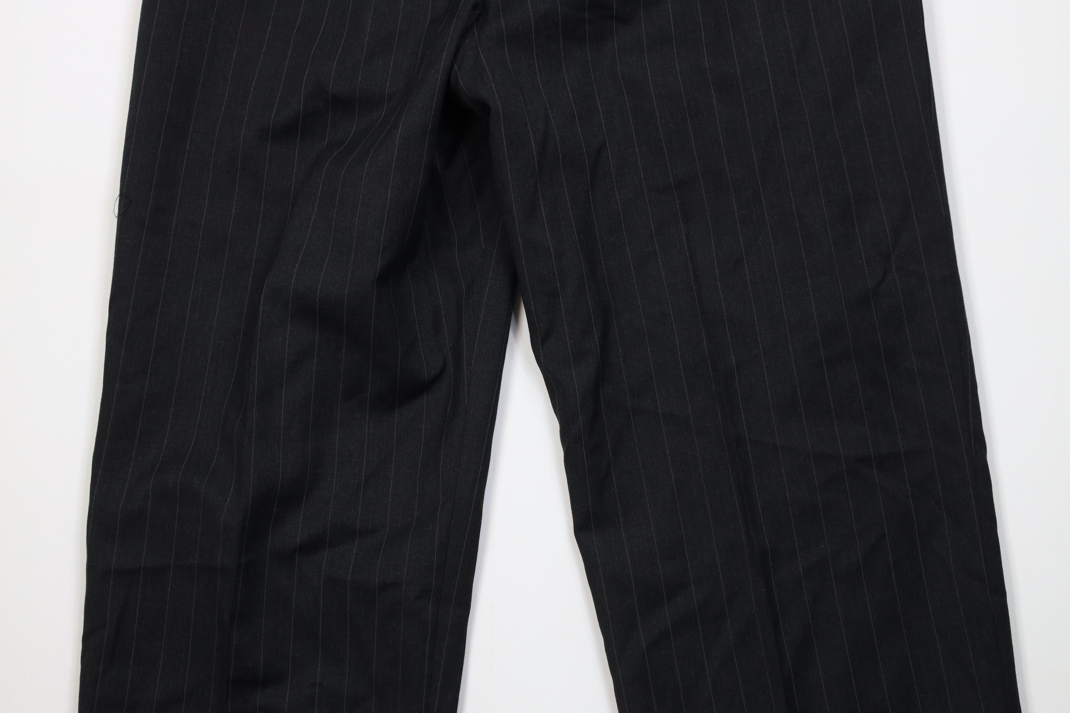 Vintage Vintage 90s Streetwear Pinstriped Wide Leg Chino Pants Black Size US 34 / EU 50 - 11 Thumbnail